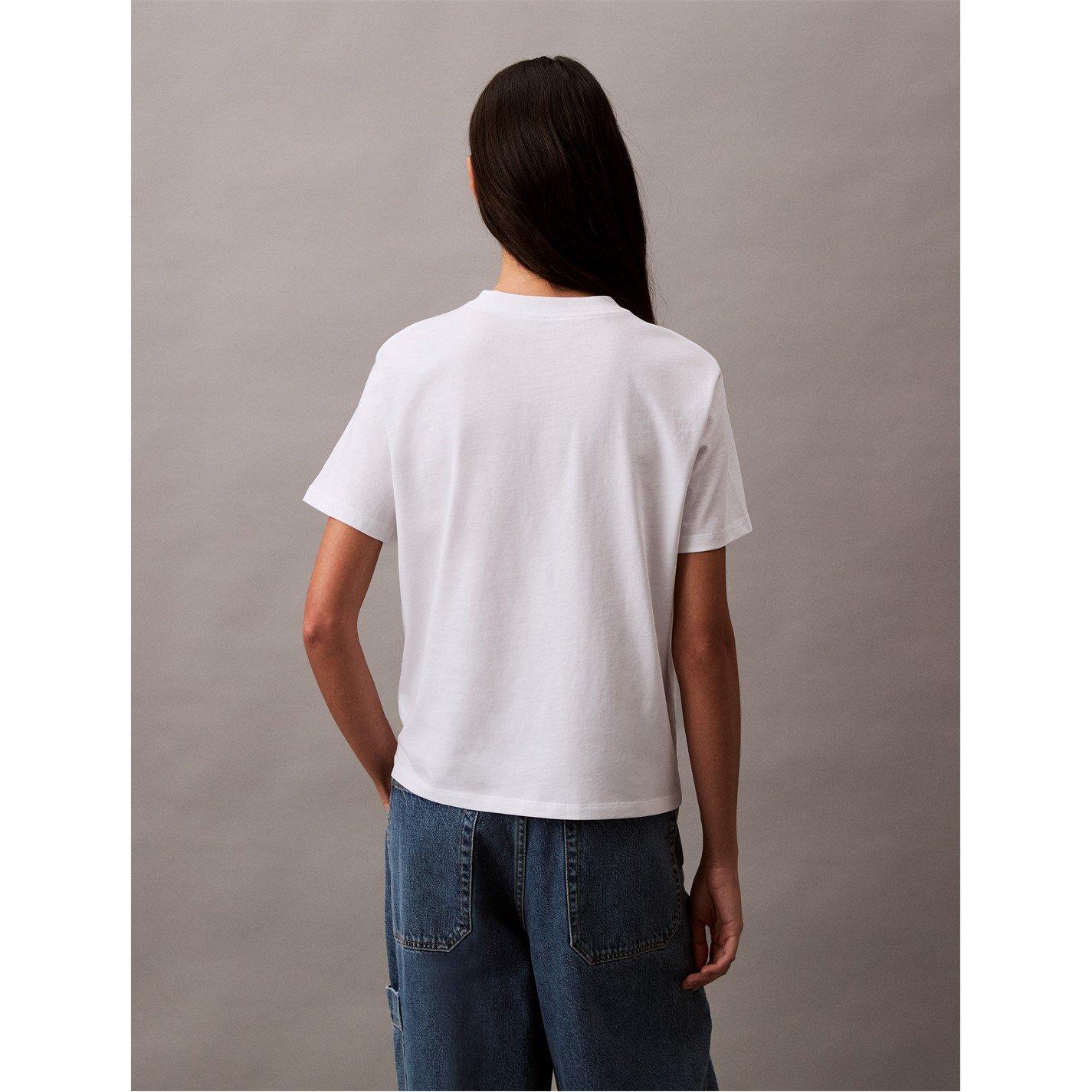 White - Calvin Klein Jeans - Women's CKJ Mono Hero Regular Fit T-Shirt - 3