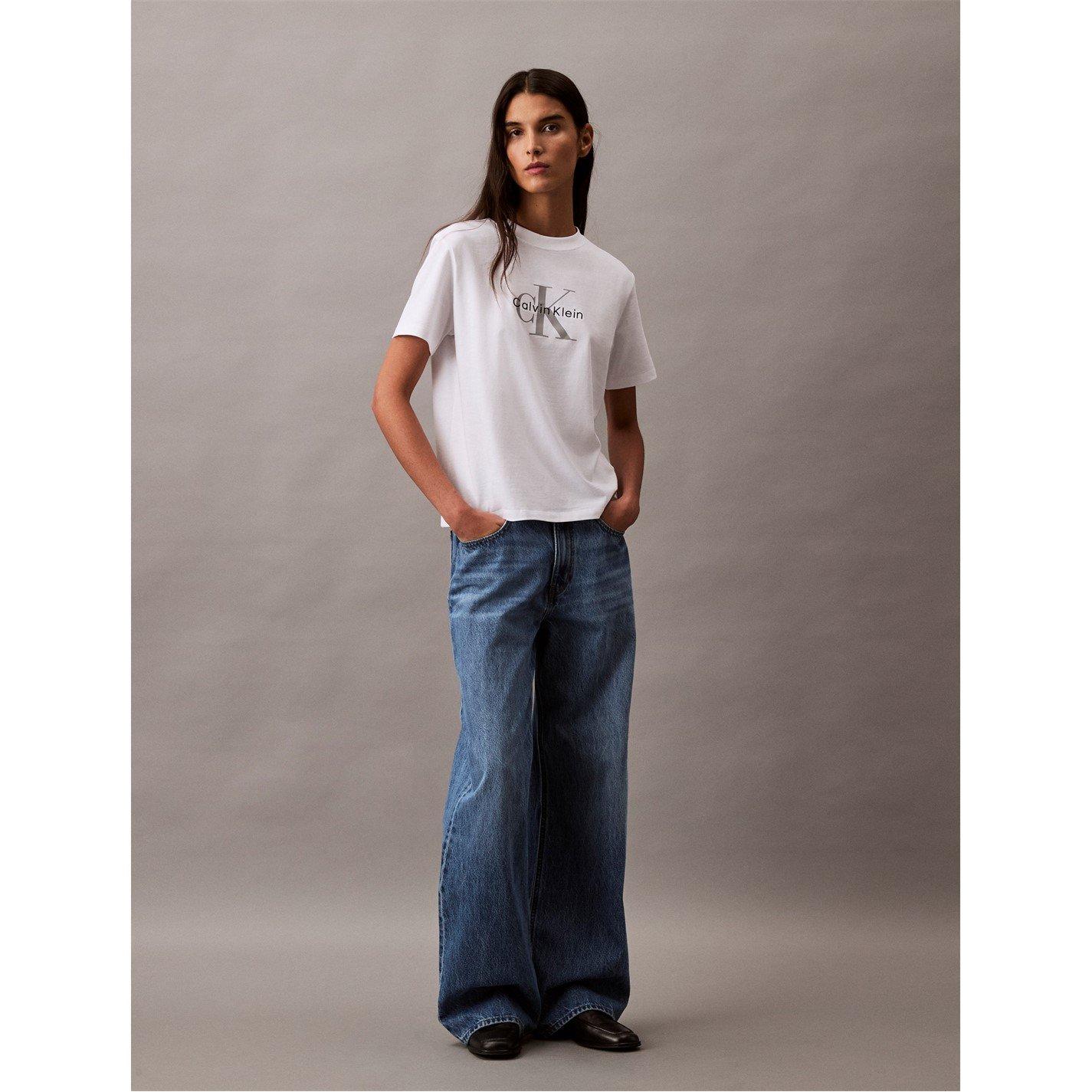 White - Calvin Klein Jeans - Women's CKJ Mono Hero Regular Fit T-Shirt - 5