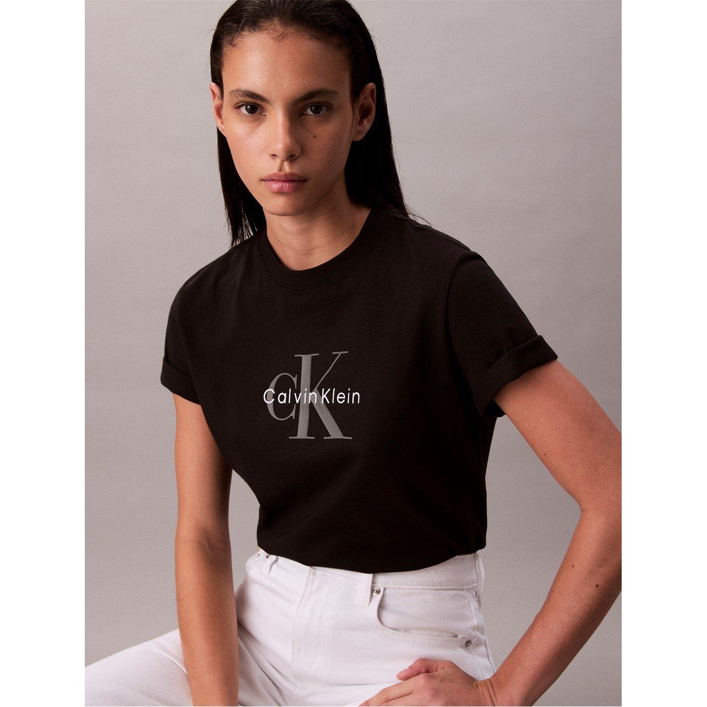 Negro - Calvin Klein Jeans - Women's CKJ Mono Hero Regular Fit T-Shirt - 1