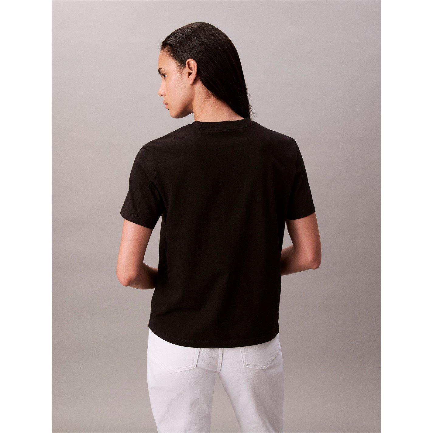 Black - Calvin Klein Jeans - Women's CKJ Mono Hero Regular Fit T-Shirt - 4