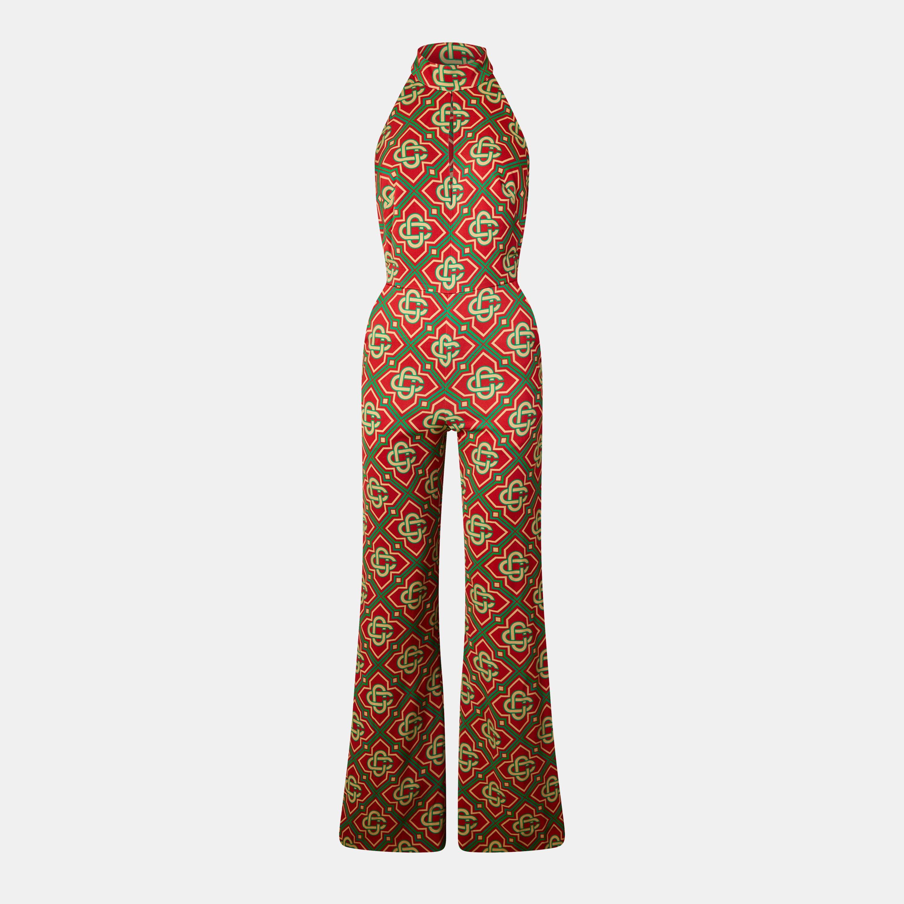 Casablanca Women's Casa Halterneck Jumpsuit - Multi - Size 4 (3XS)