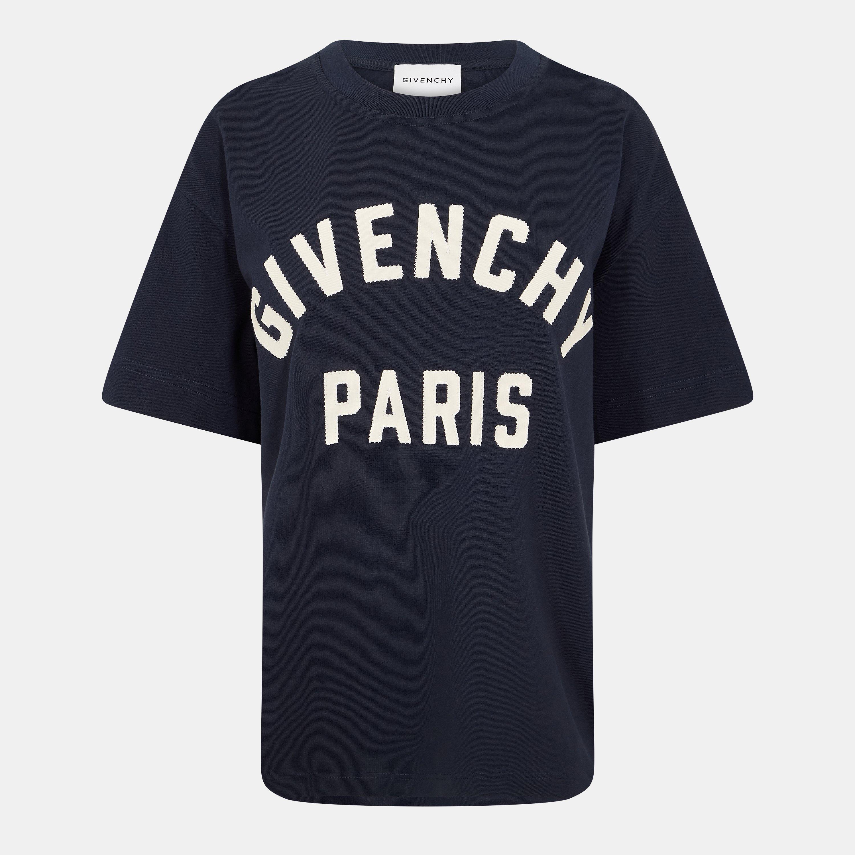 Navy/White - GIVENCHY - Boxy Logo T-Shirt - 1