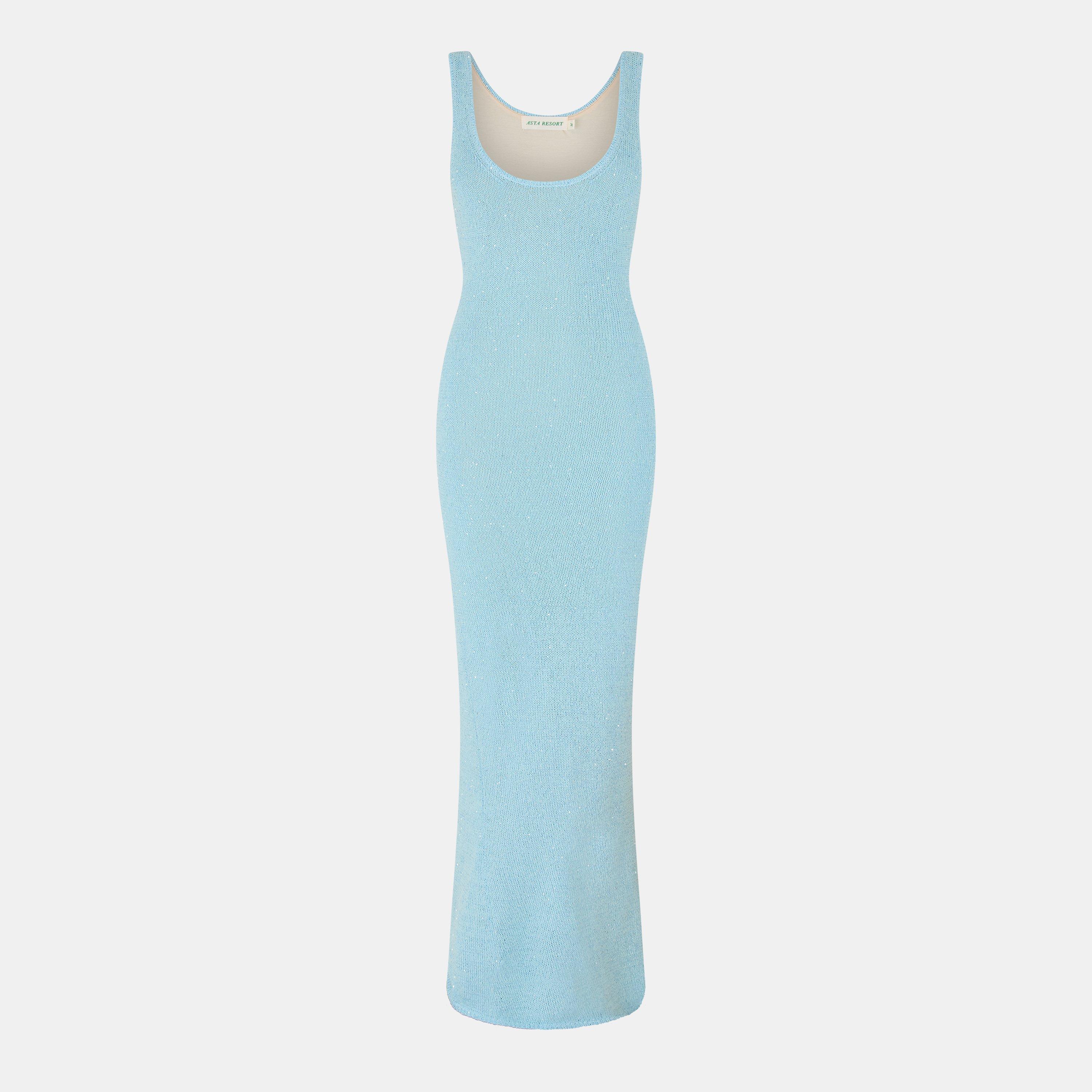 knee length dresses for ladies SALE- Asta Resort Natalia Mini Dress Baia Blue – The Dress Nook