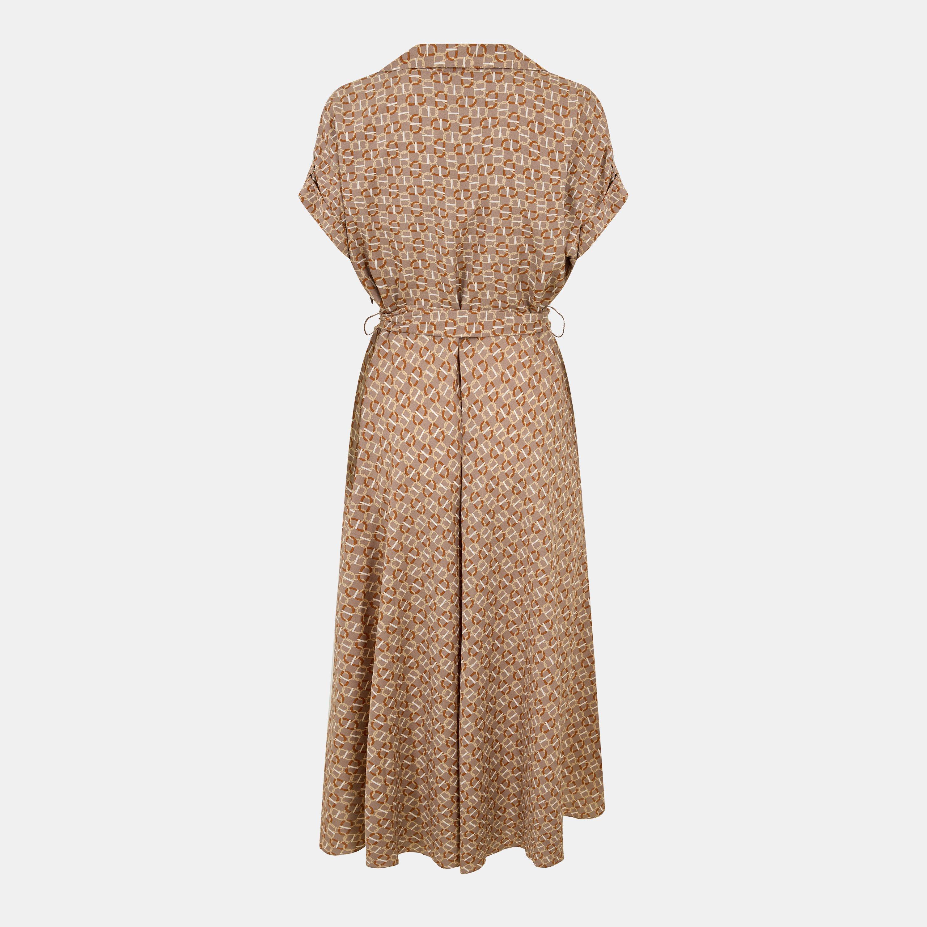 Taupe Multi - Lauren by Ralph Lauren - Women's Real Leather Fratillio Wrap Dress - 2