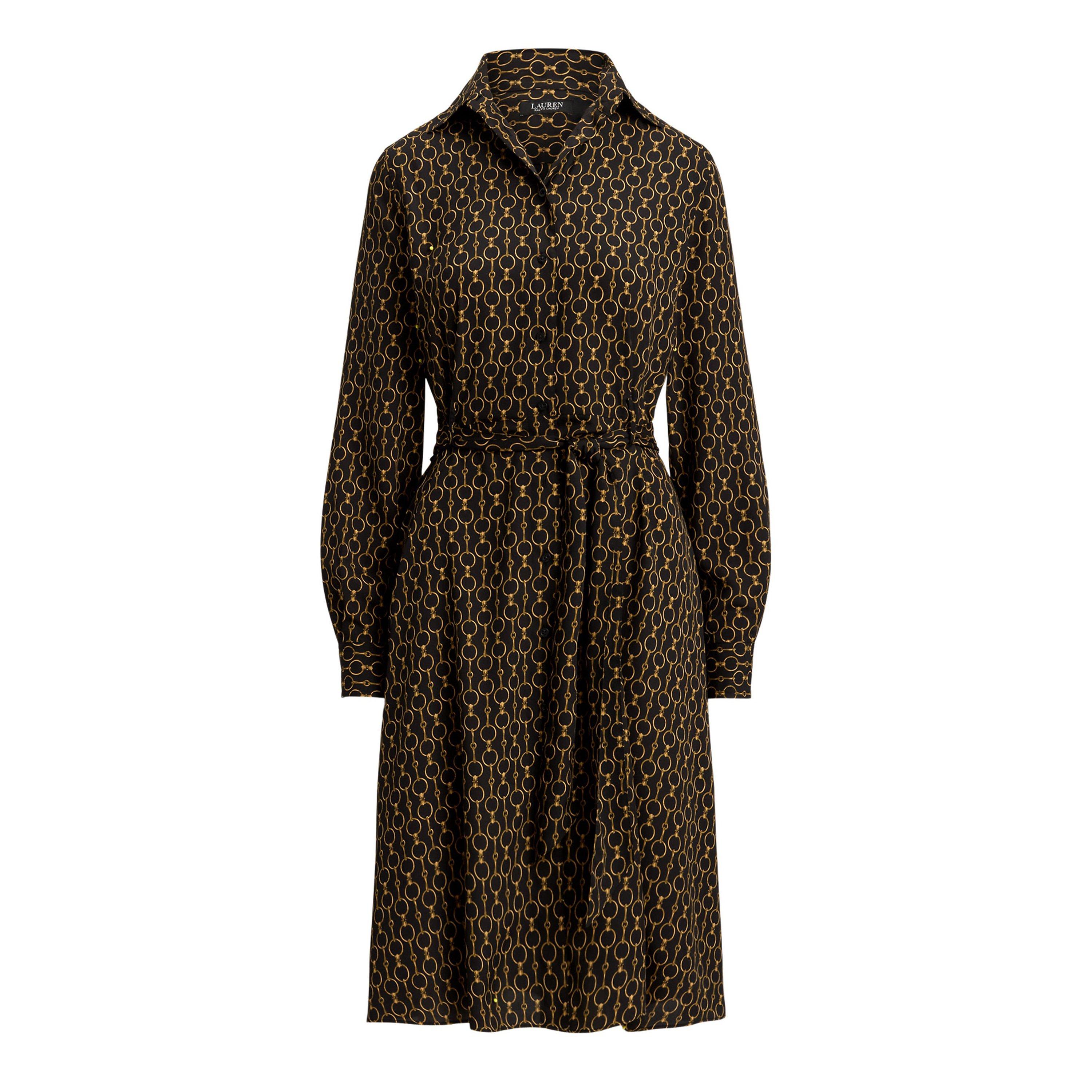 Black Multi - Lauren by Ralph Lauren - Women's Karalynn Wrap Dress - 1