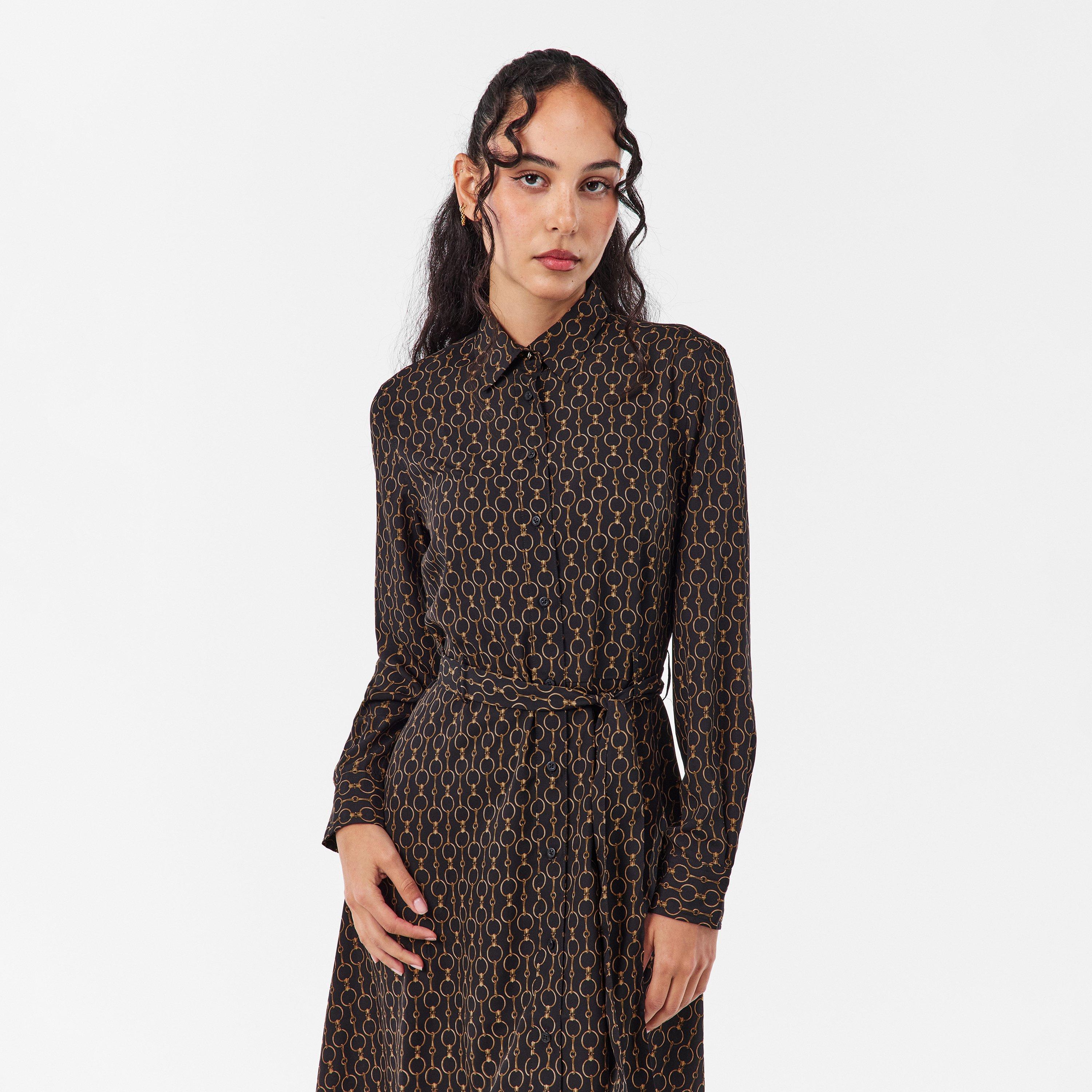 Black Multi - Lauren by Ralph Lauren - Women's Real Leather Karalynn Wrap Dress - 3