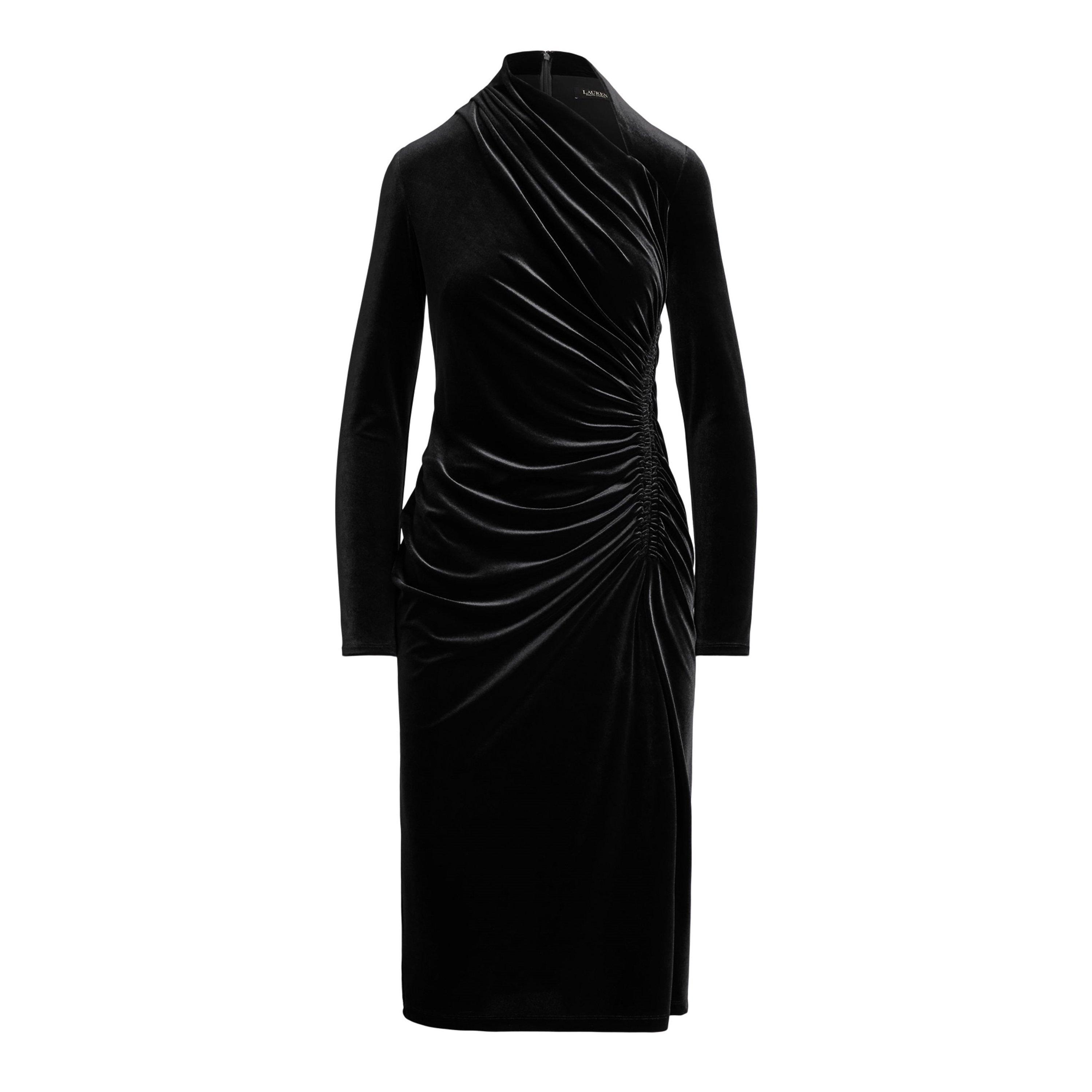 Black Velvet - Lauren by Ralph Lauren - Women's Felrad A Line Dress - 1