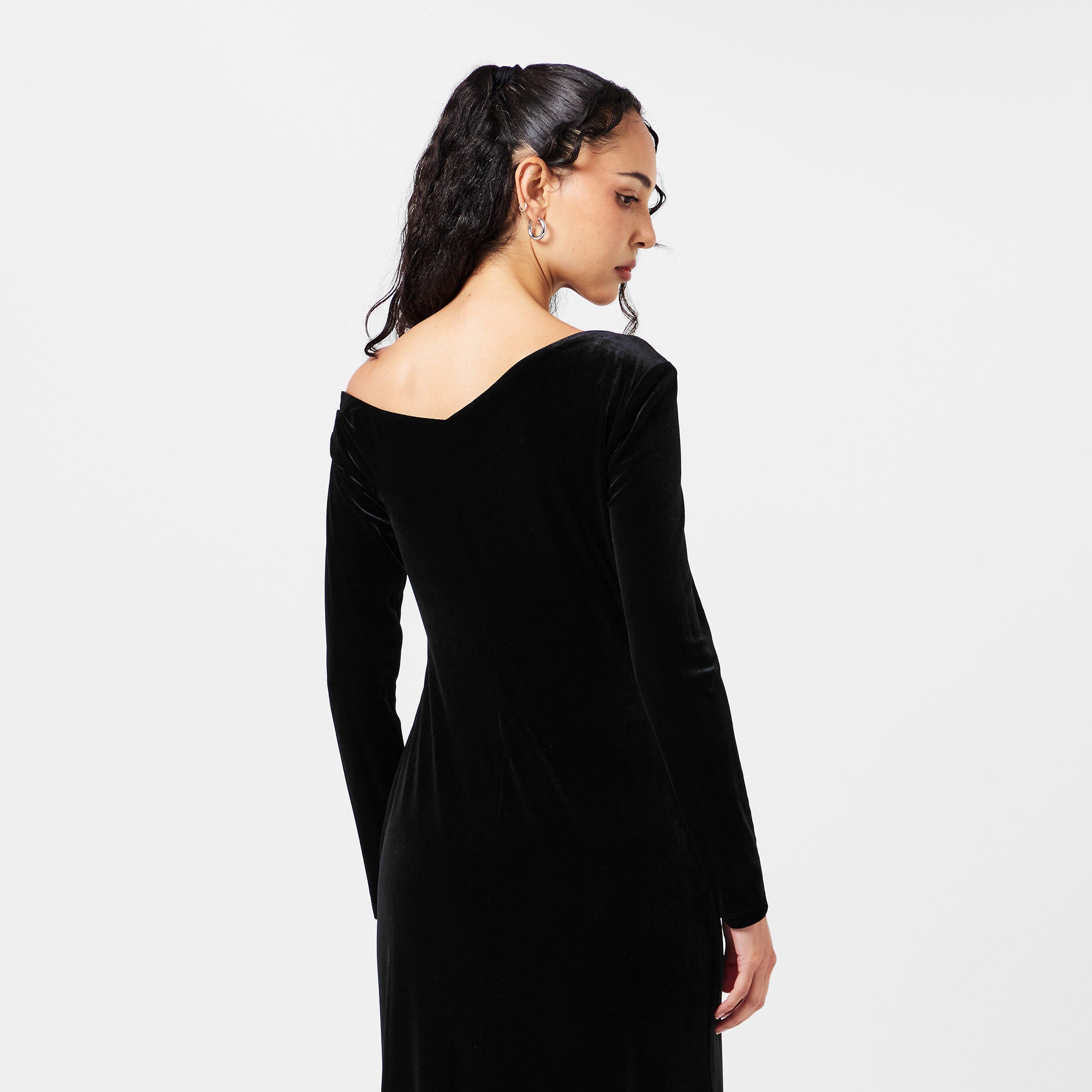 Black Velvet - Lauren by Ralph Lauren - Women's Real Leather Cateema Ball Gown - 4