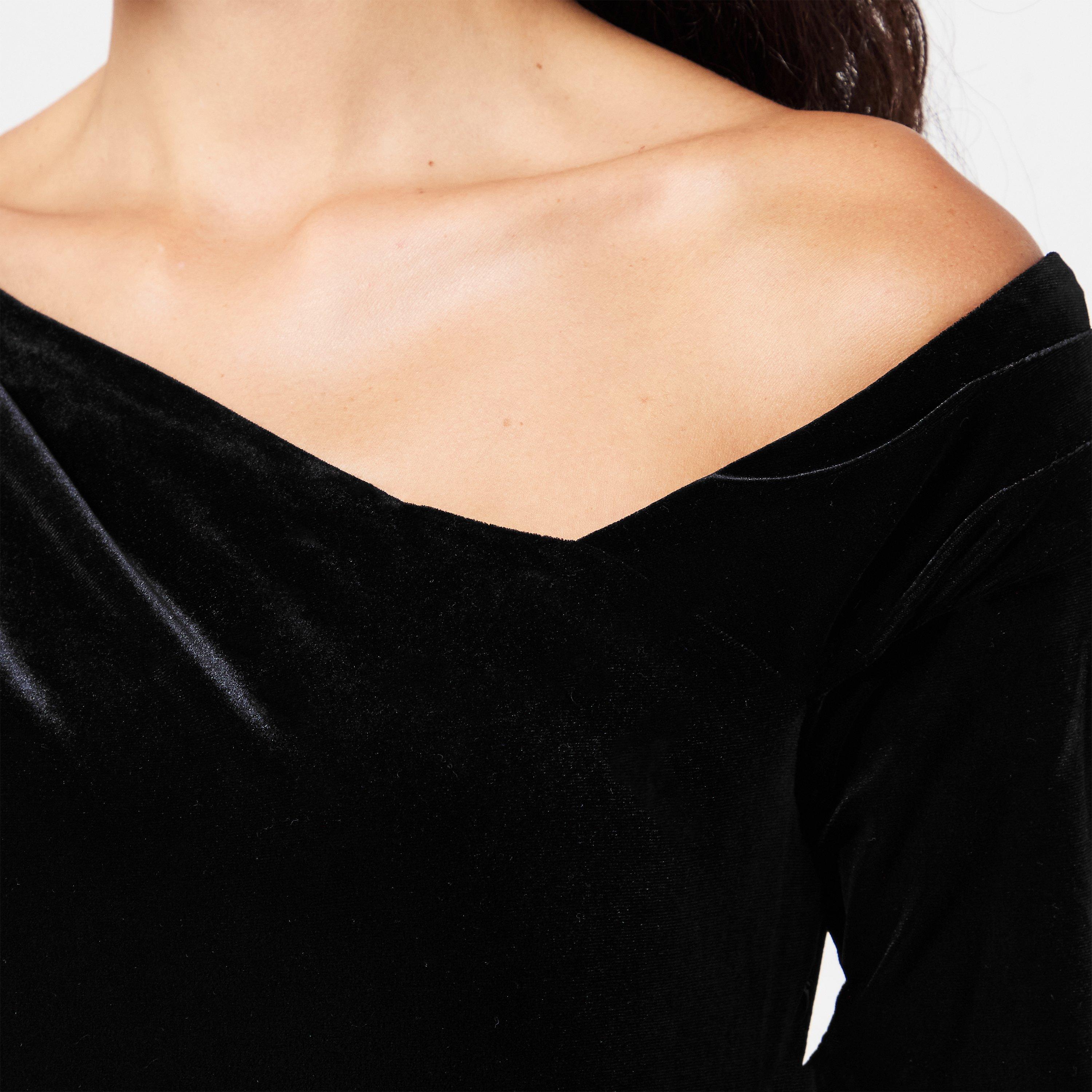 Black Velvet - Lauren by Ralph Lauren - Women's Real Leather Cateema Ball Gown - 5