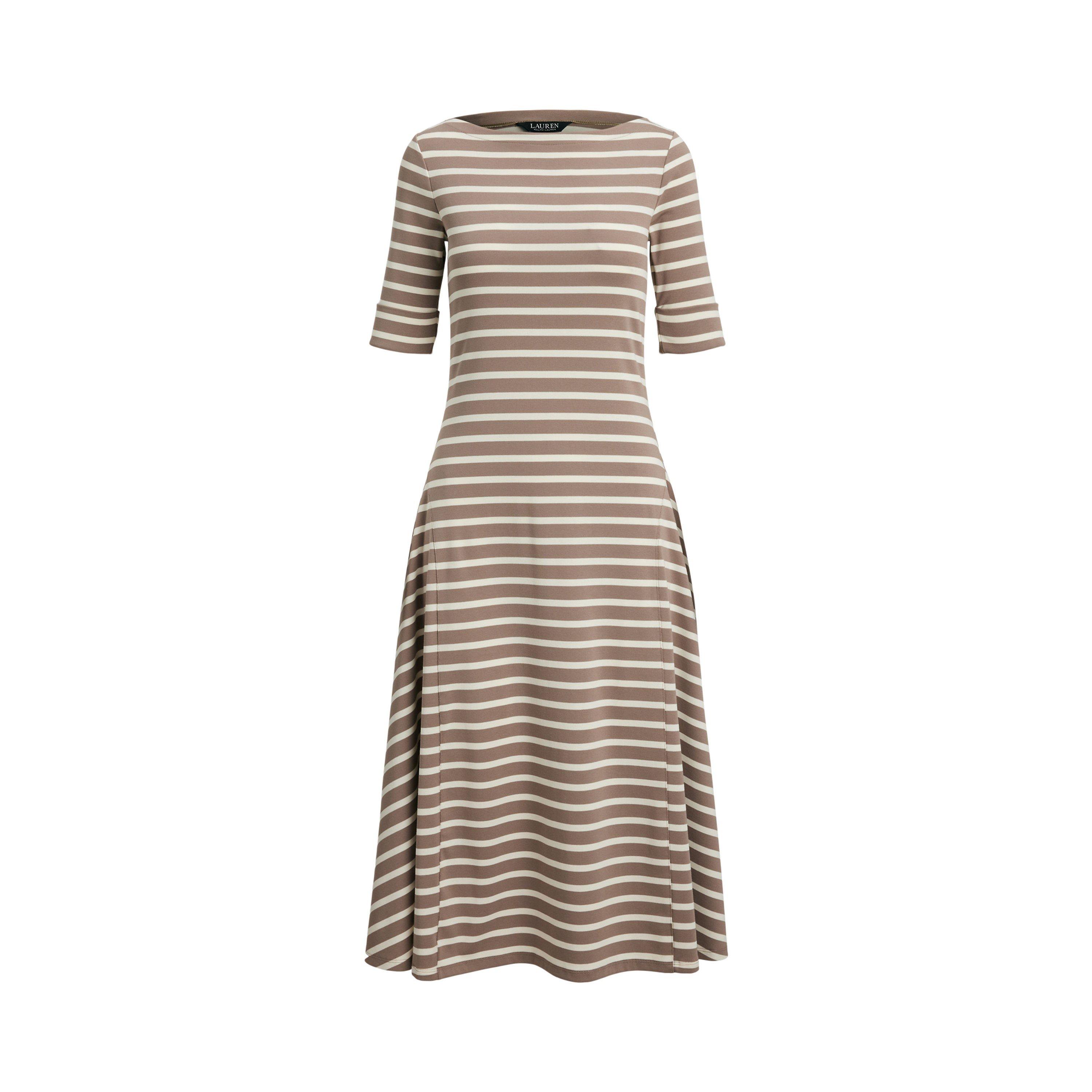 Lauren by Ralph Lauren Women's Munzie T-Shirt Dress - Taupe/Masc Crm - Size 10 (S)