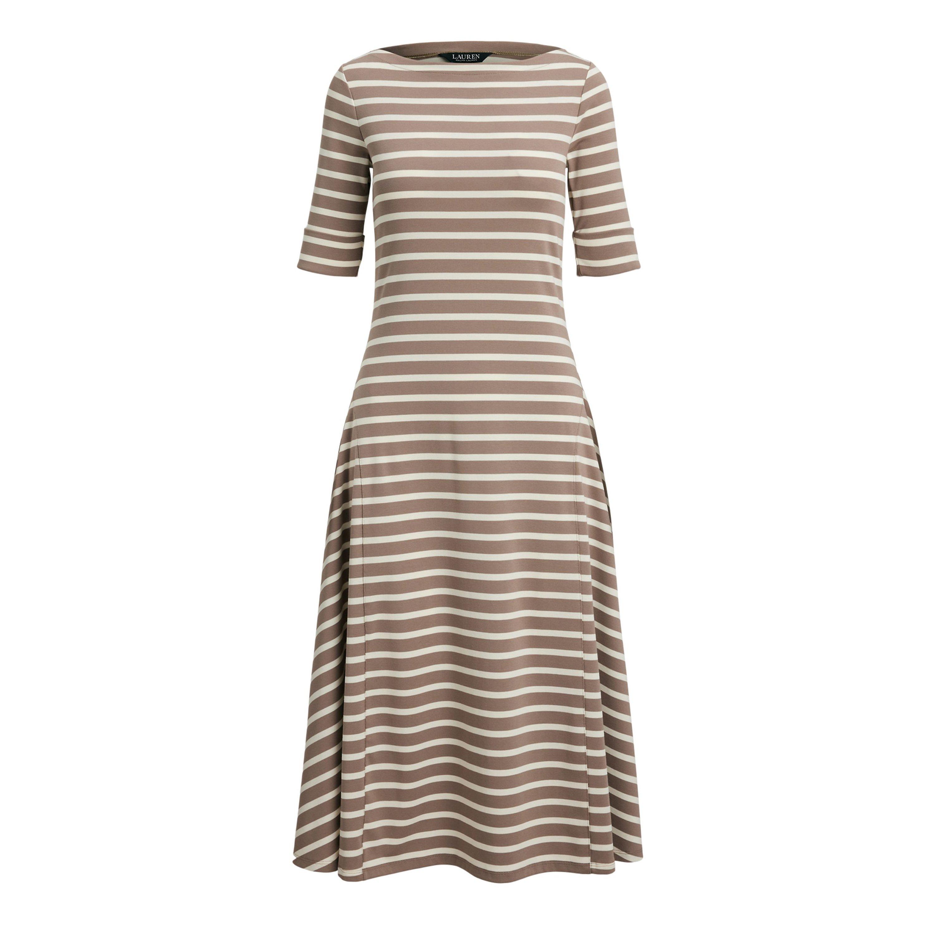 Taupe/Masc Crm - Lauren by Ralph Lauren - Women's Munzie T-Shirt Dress - 1