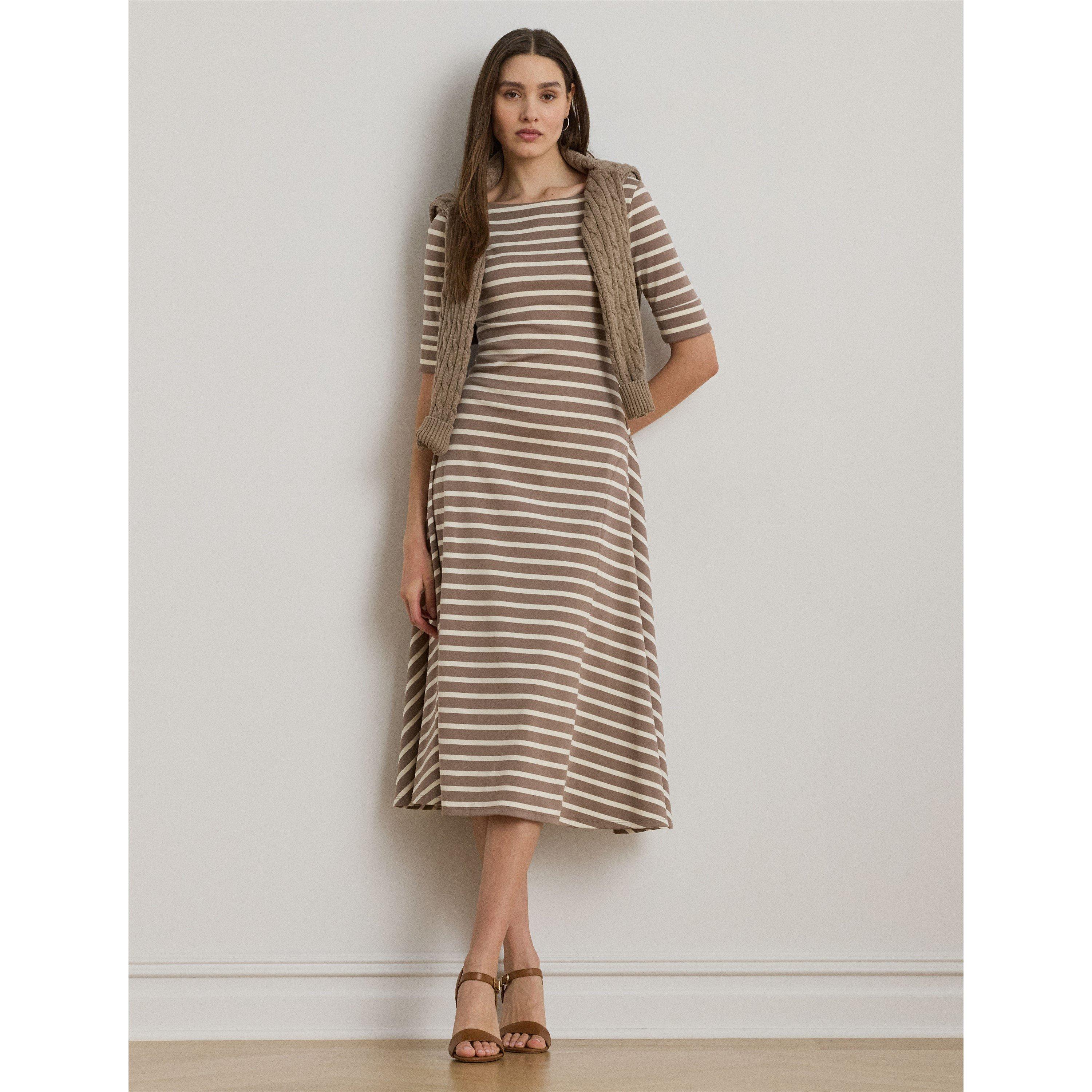 Taupe/Masc Crm - Lauren by Ralph Lauren - Women's Munzie T-Shirt Dress - 6