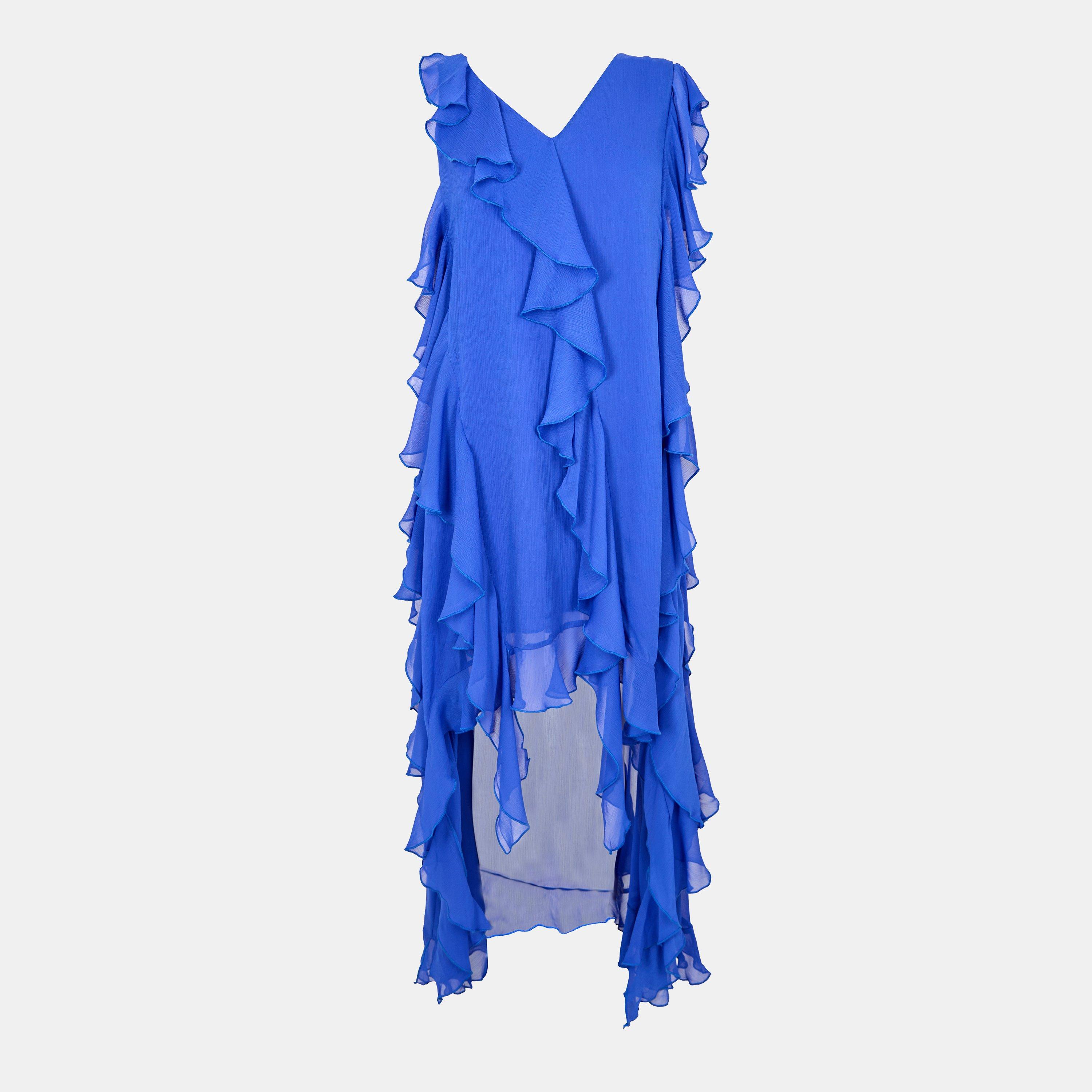 Women's Ruffle Dip Slip Dress