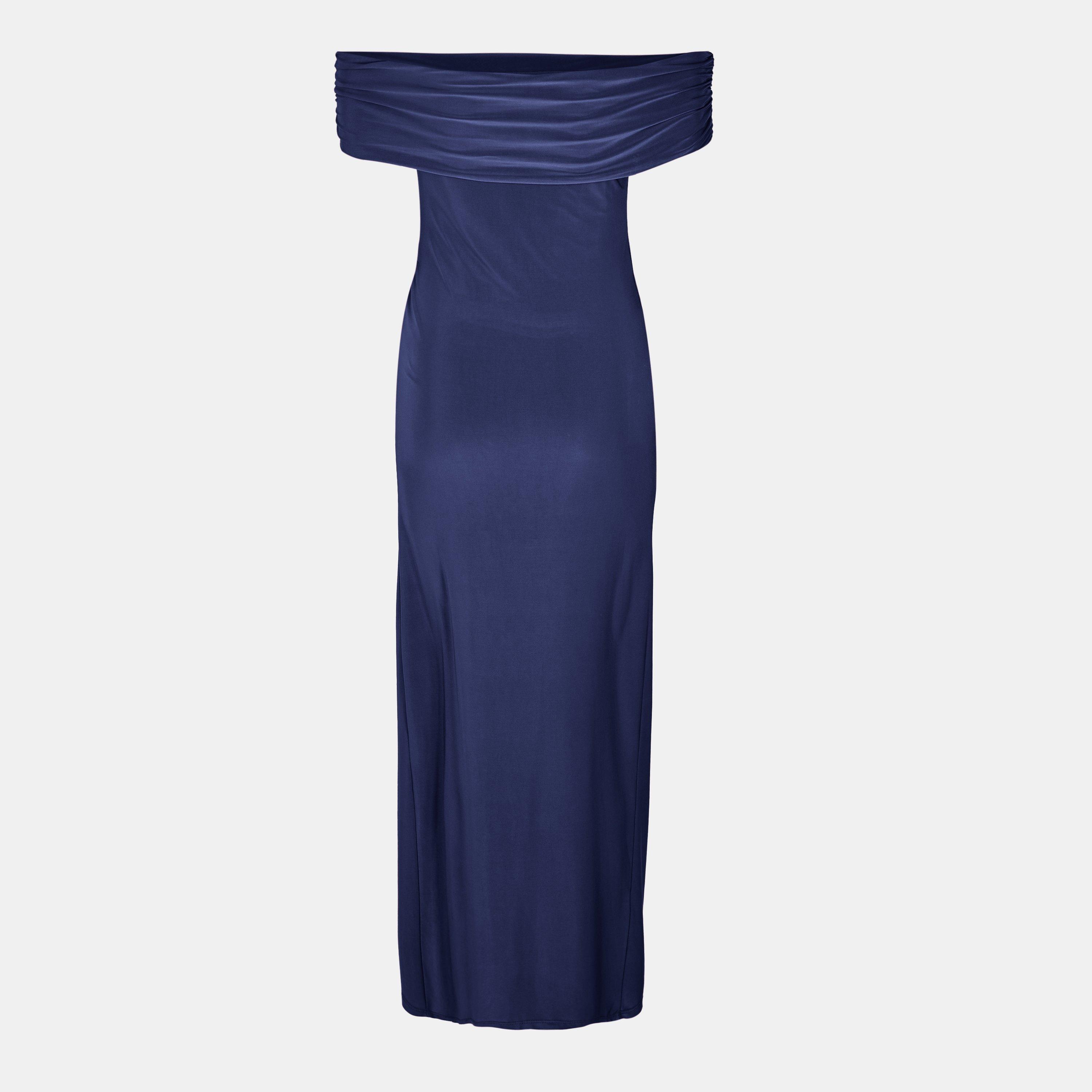 Navy - Biba - Women's Bardot Maxi Slinky Dress - 2
