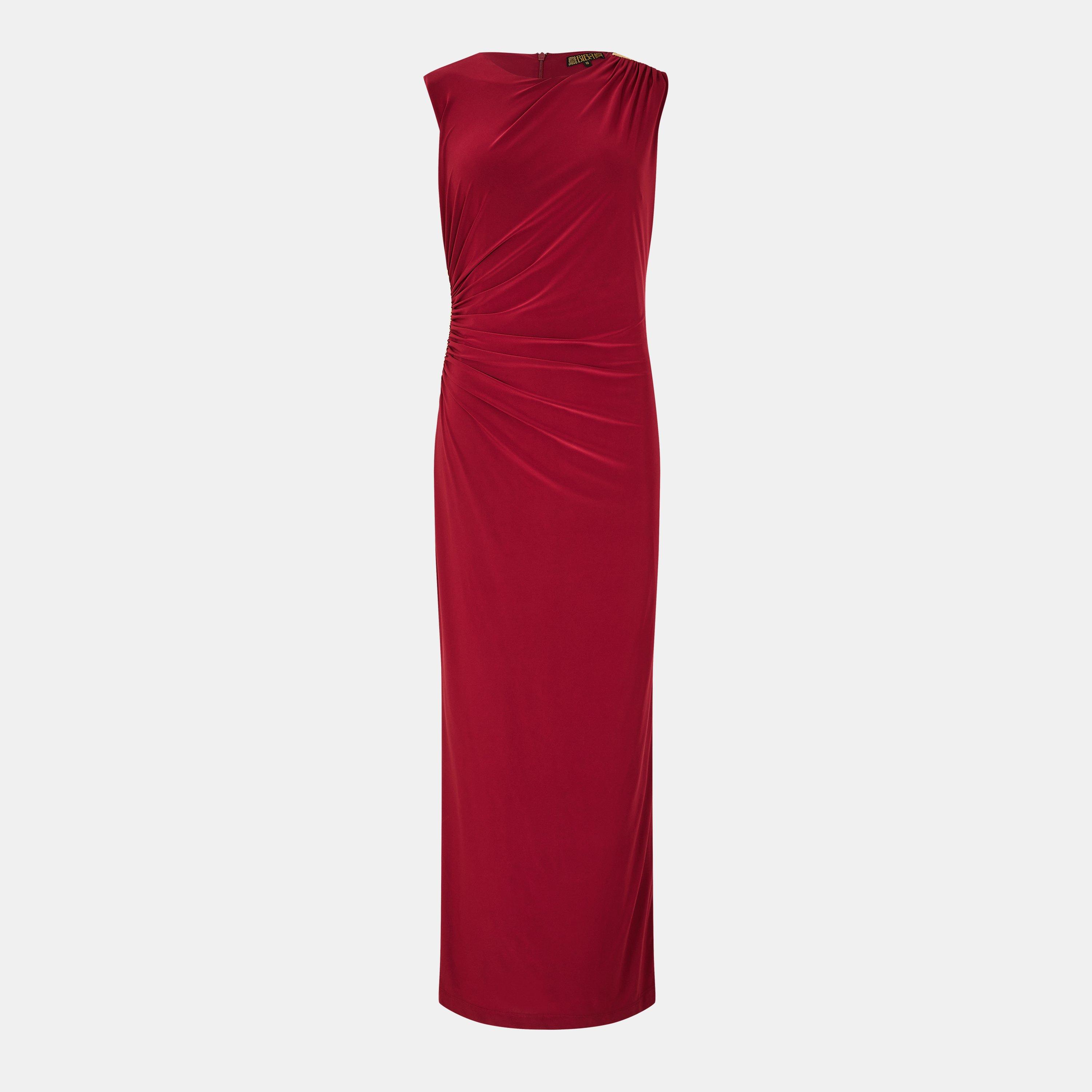 Biba Women's Embroidered Maxi Slip Dress - Wine - 8 (XS)