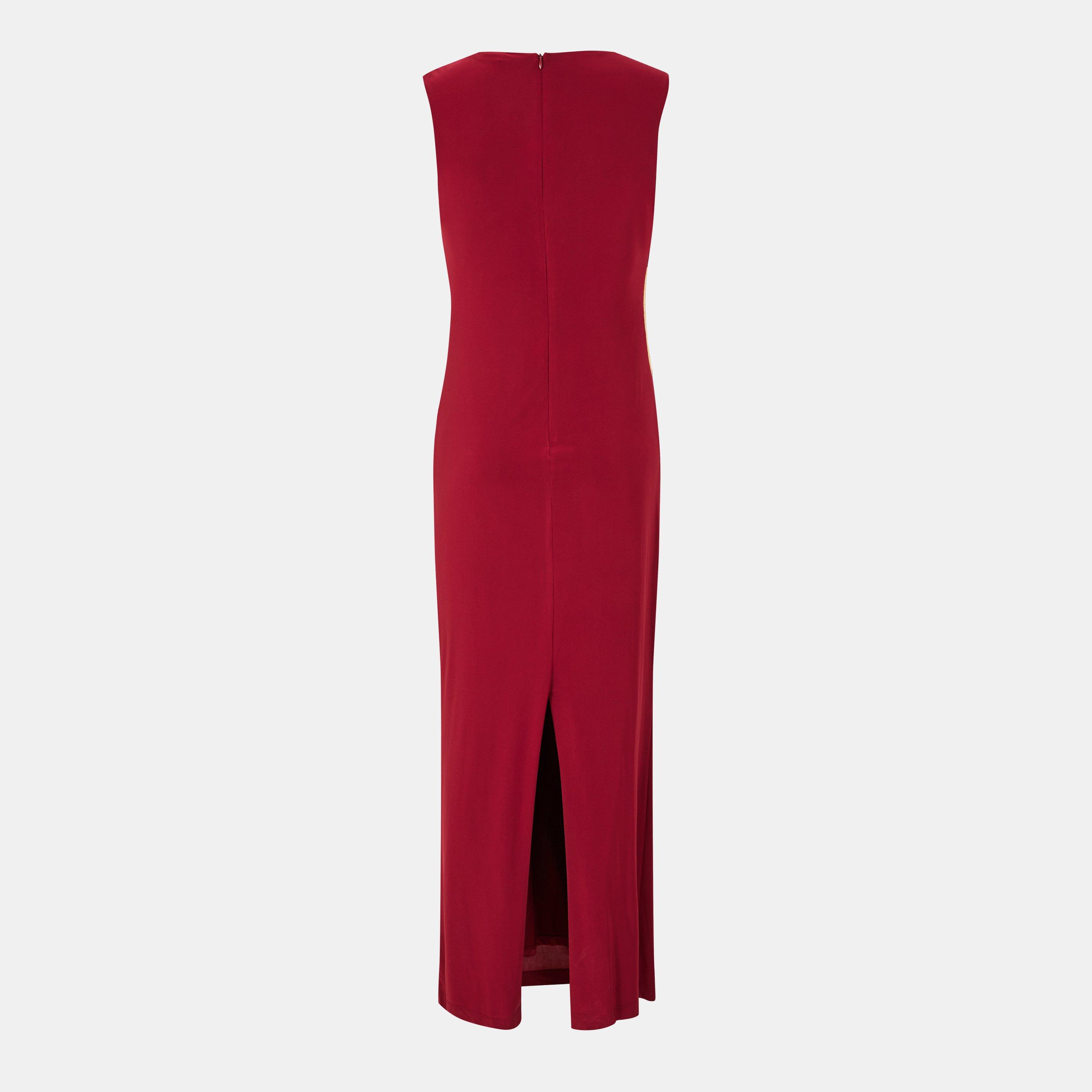 Wine - Biba - Women's Embroidered Maxi Slip Dress - 2