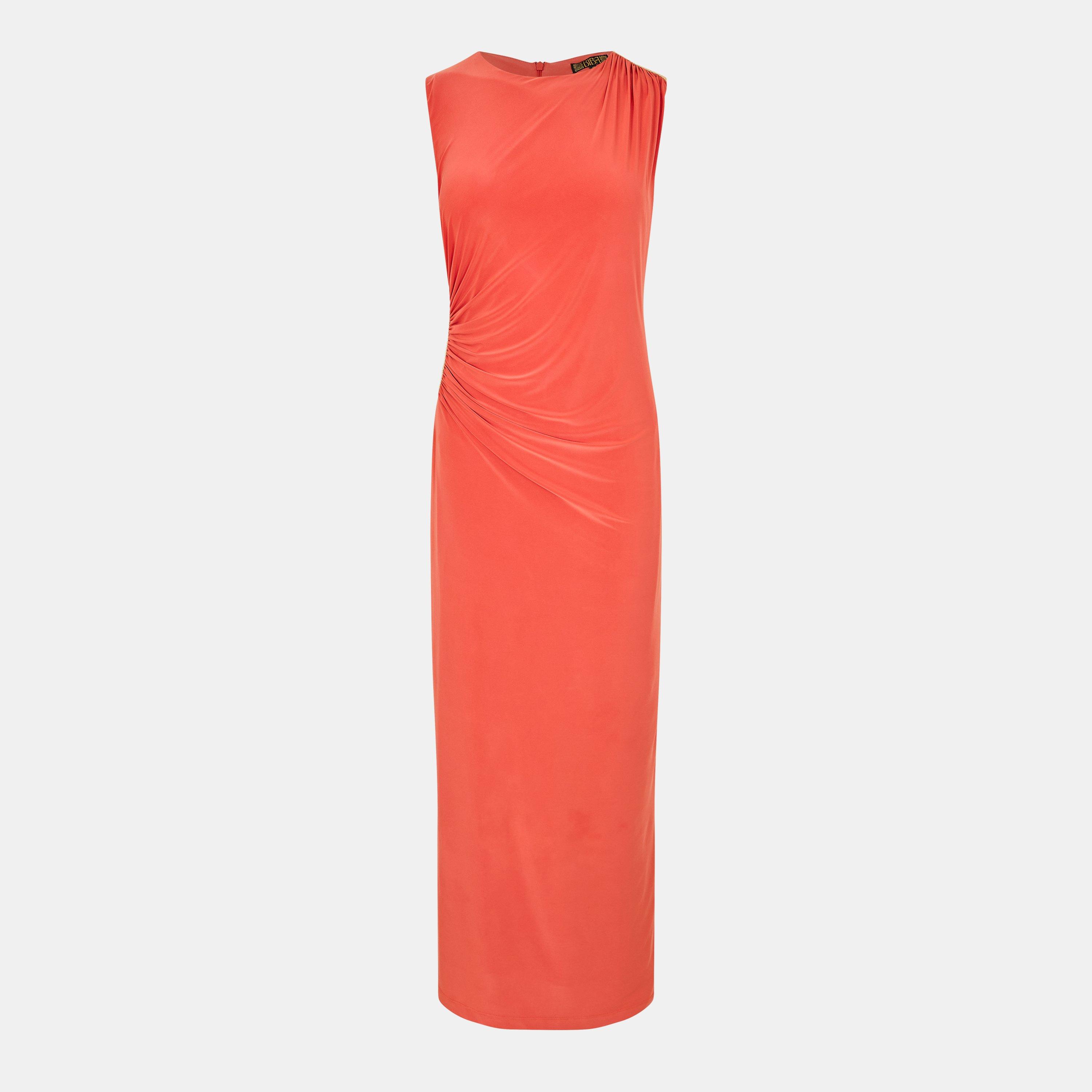 Biba Women's Embroidered Maxi Slip Dress - Orange - 14 (L)