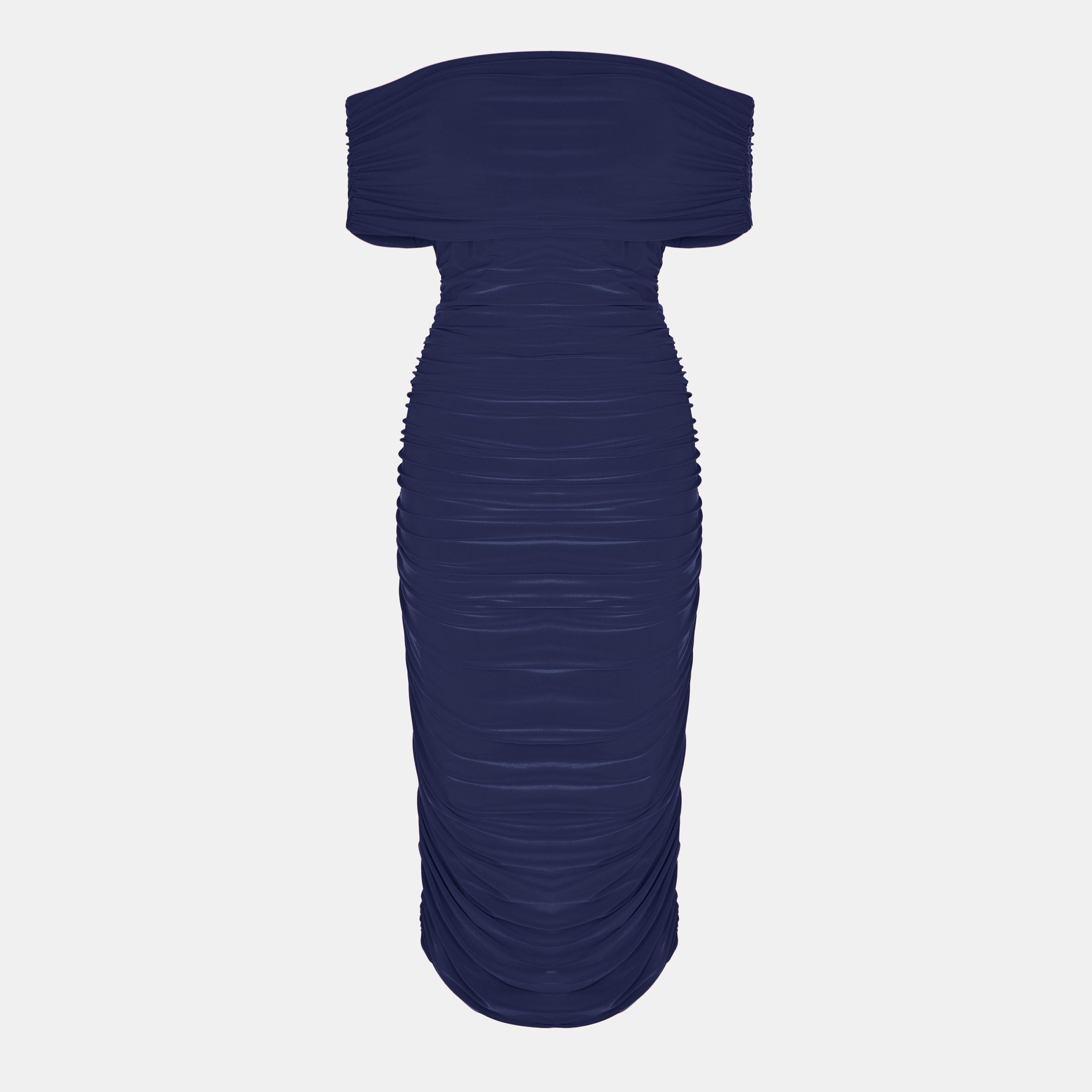 Biba Women's Bardot Slinky Dress - Navy - 10 (S)
