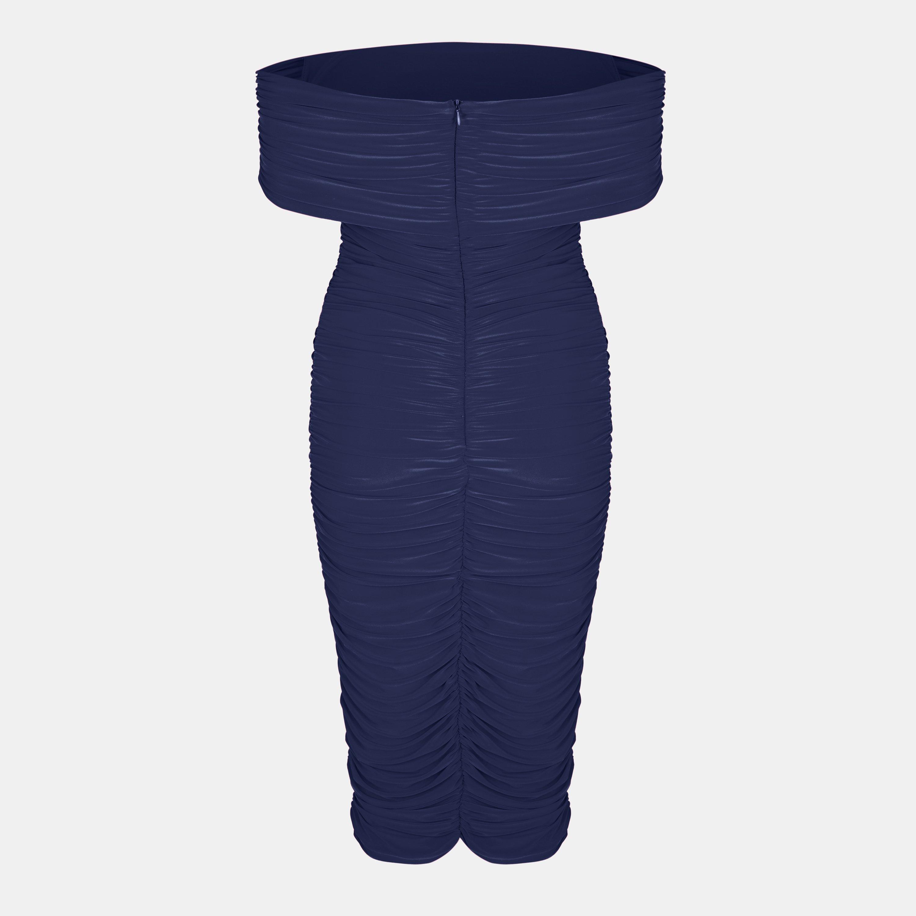 Navy - Biba - Women's Bardot Slinky Dress - 2