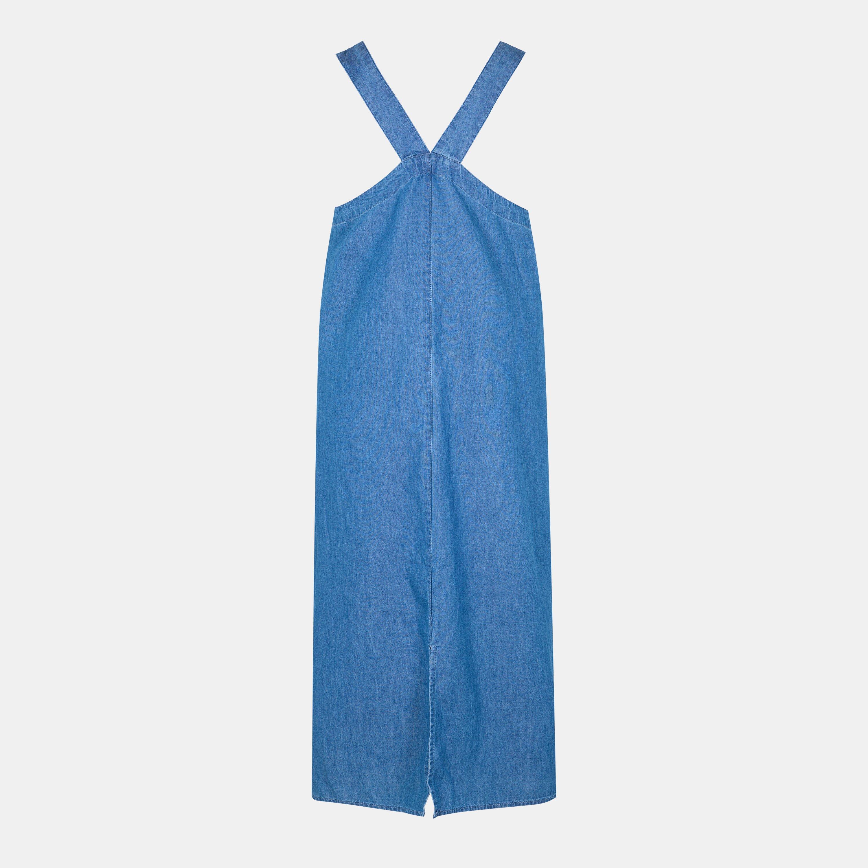 Med Blue Denim - Mamalicious - Mama Denim Pinafore Dress - 2