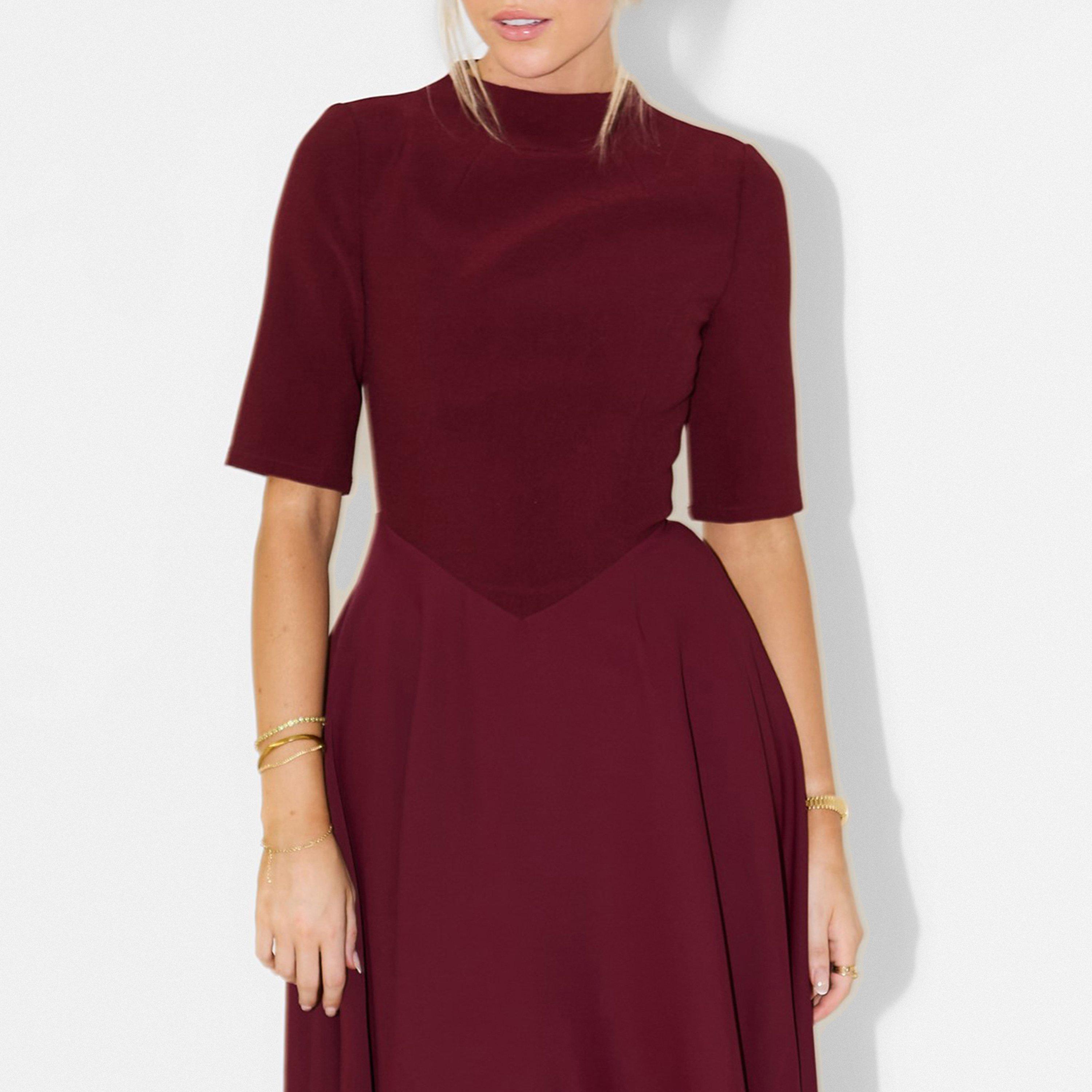 Bordeaux - Odd Muse - The Ultimate Muse Half Length Sleeve Midi Dress - 3