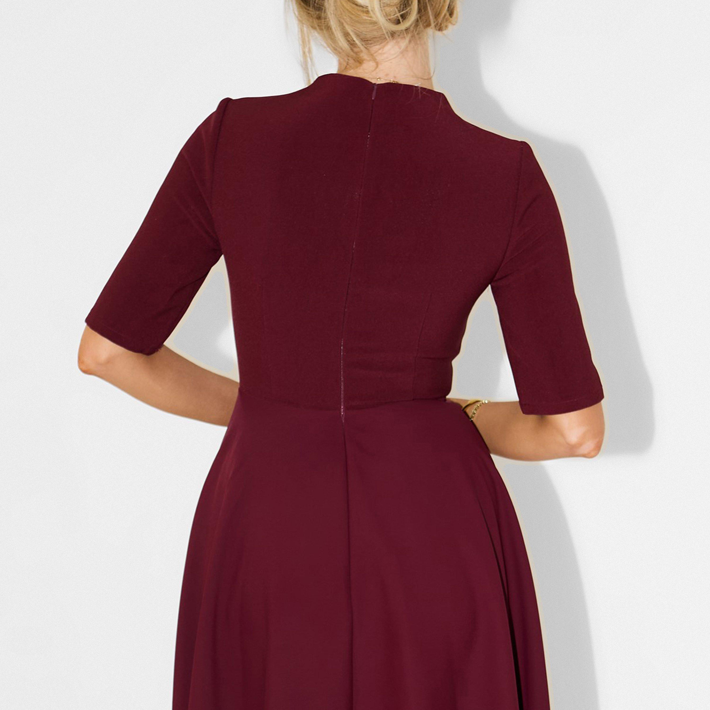 Bordeaux - Odd Muse - The Ultimate Muse Half Length Sleeve Midi Dress - 4