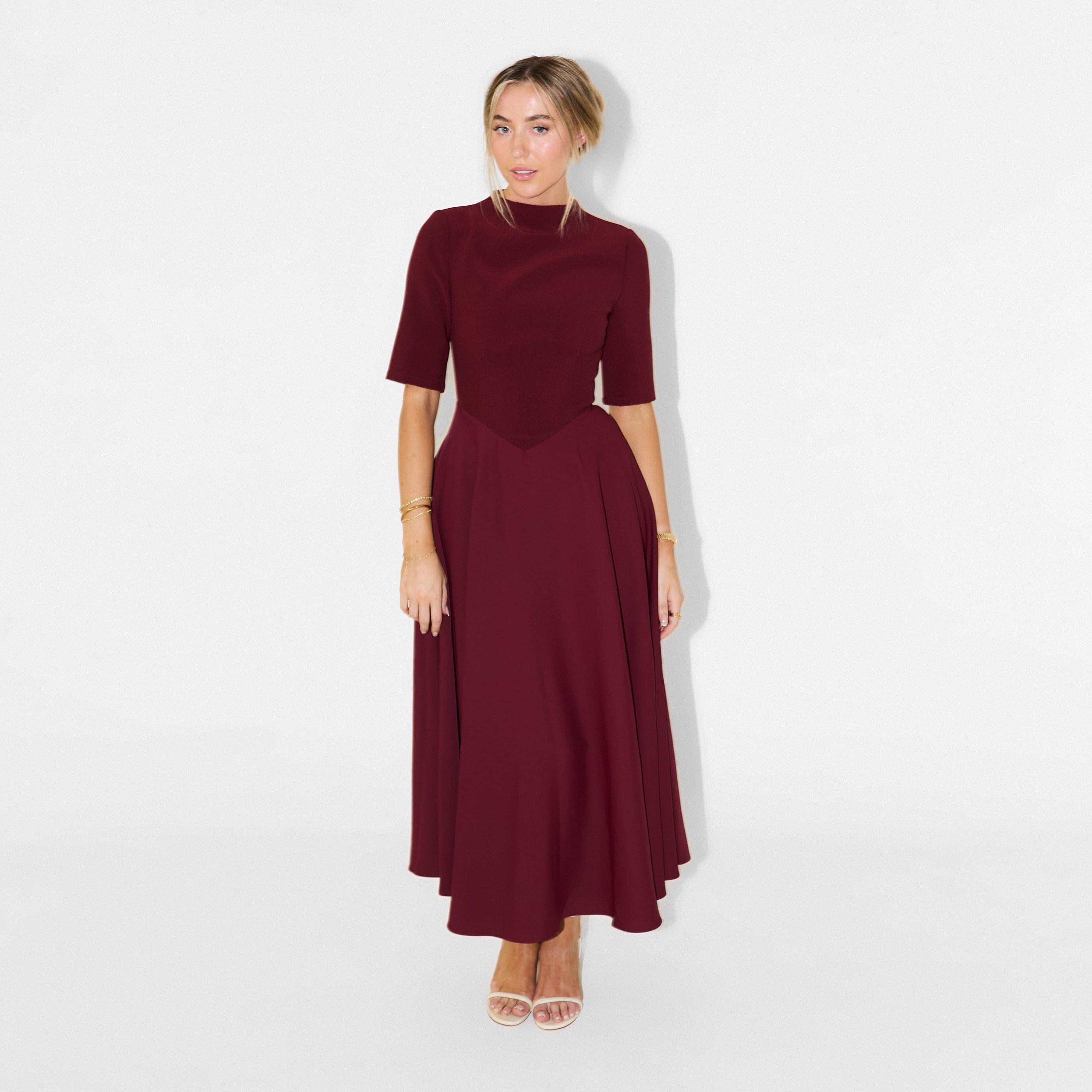 Bordeaux - Odd Muse - The Ultimate Muse Half Length Sleeve Midi Dress - 5