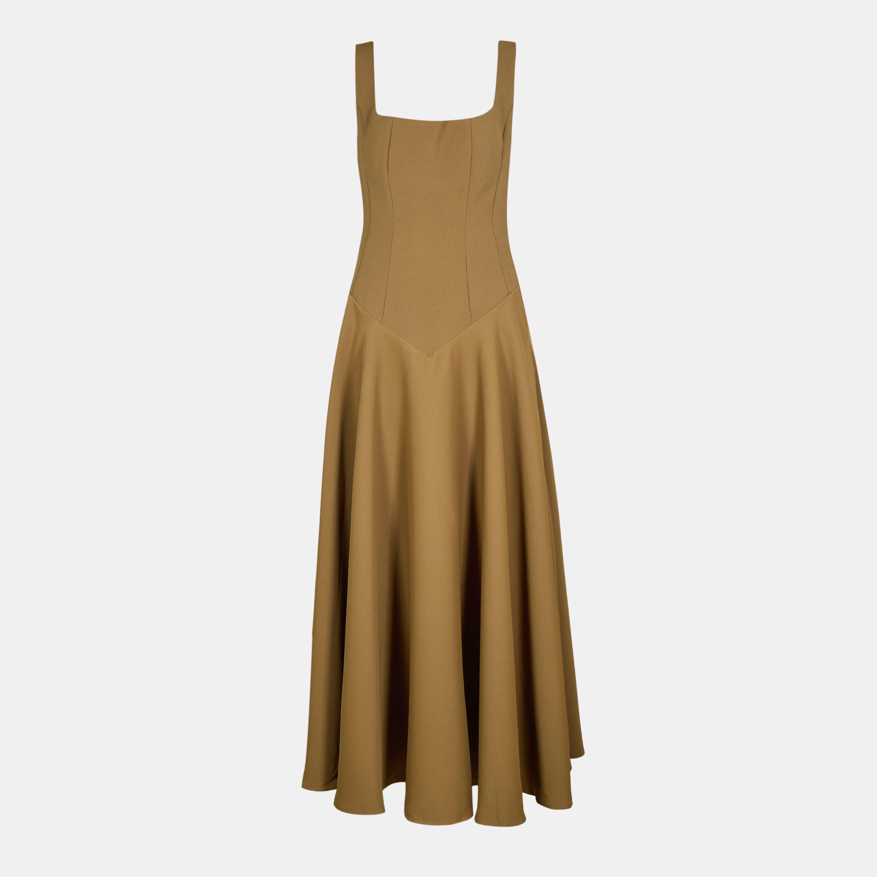 Olive - Odd Muse - The Ultimate Muse Low Waist Square Neck Midi Dress - 1
