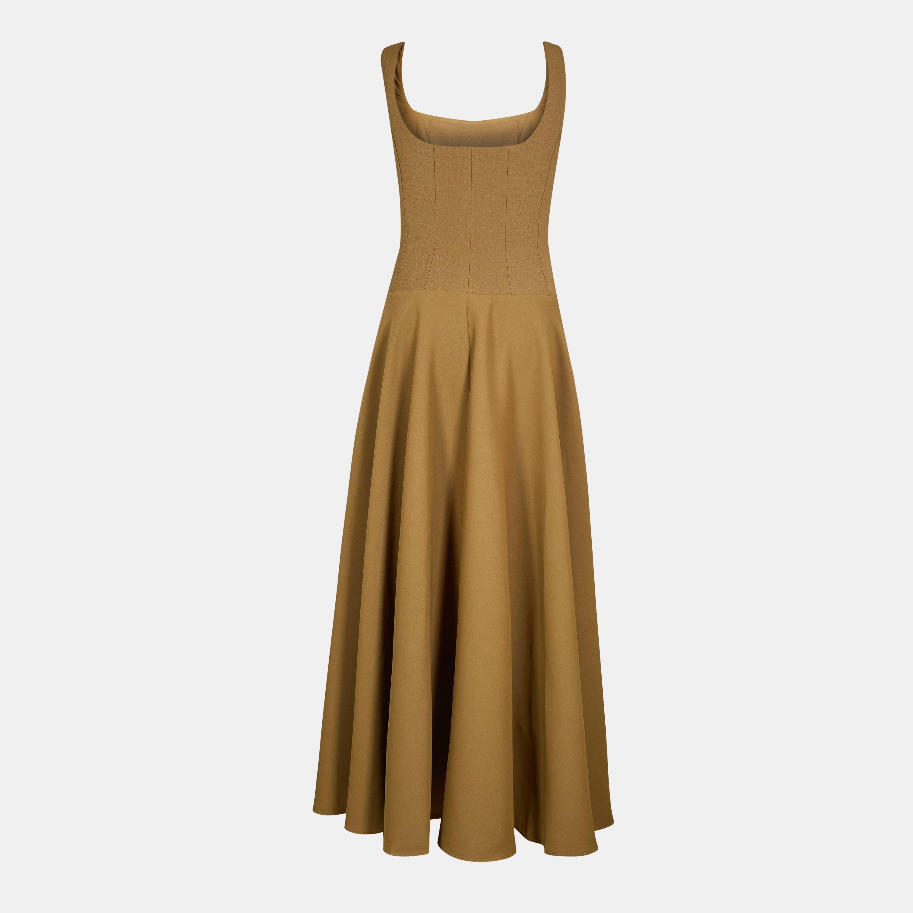 Olive - Odd Muse - The Ultimate Muse Low Waist Square Neck Midi Dress - 2