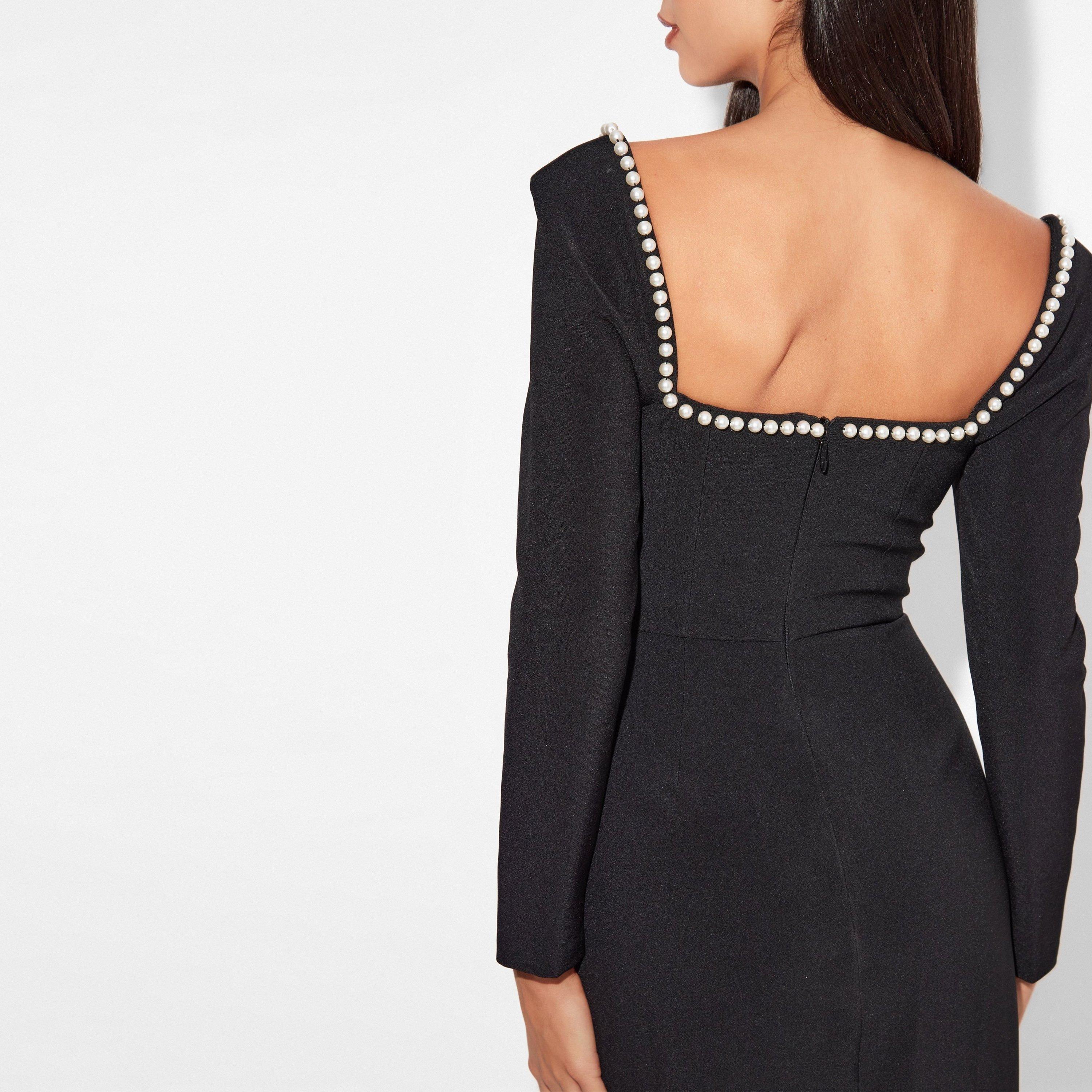 Black - Odd Muse - The Ultimate Muse Midi Pearl Dress - 4
