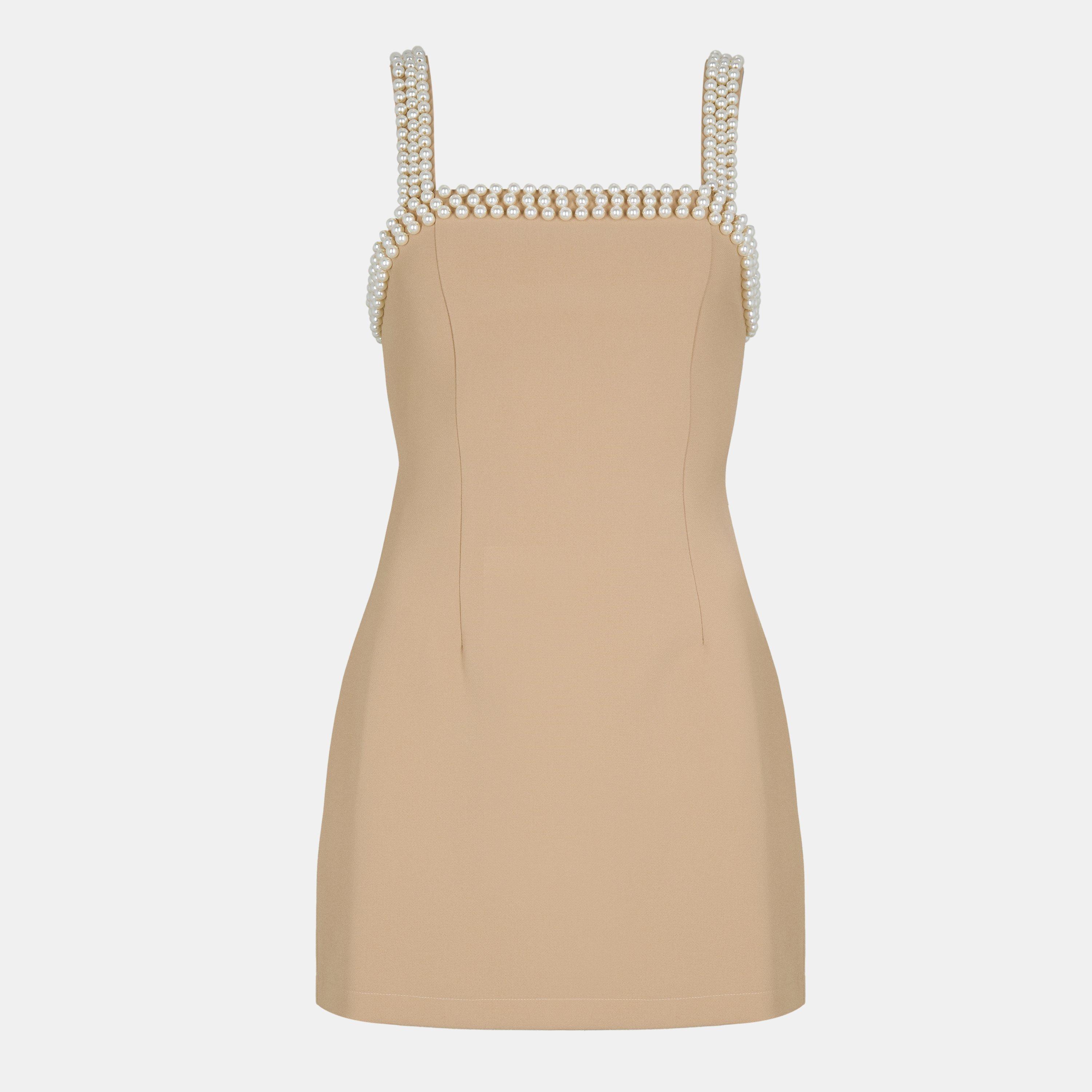 Odd Muse Women's The Ultimate Muse Pearl Trim Mini Dress - Camel - 3XL