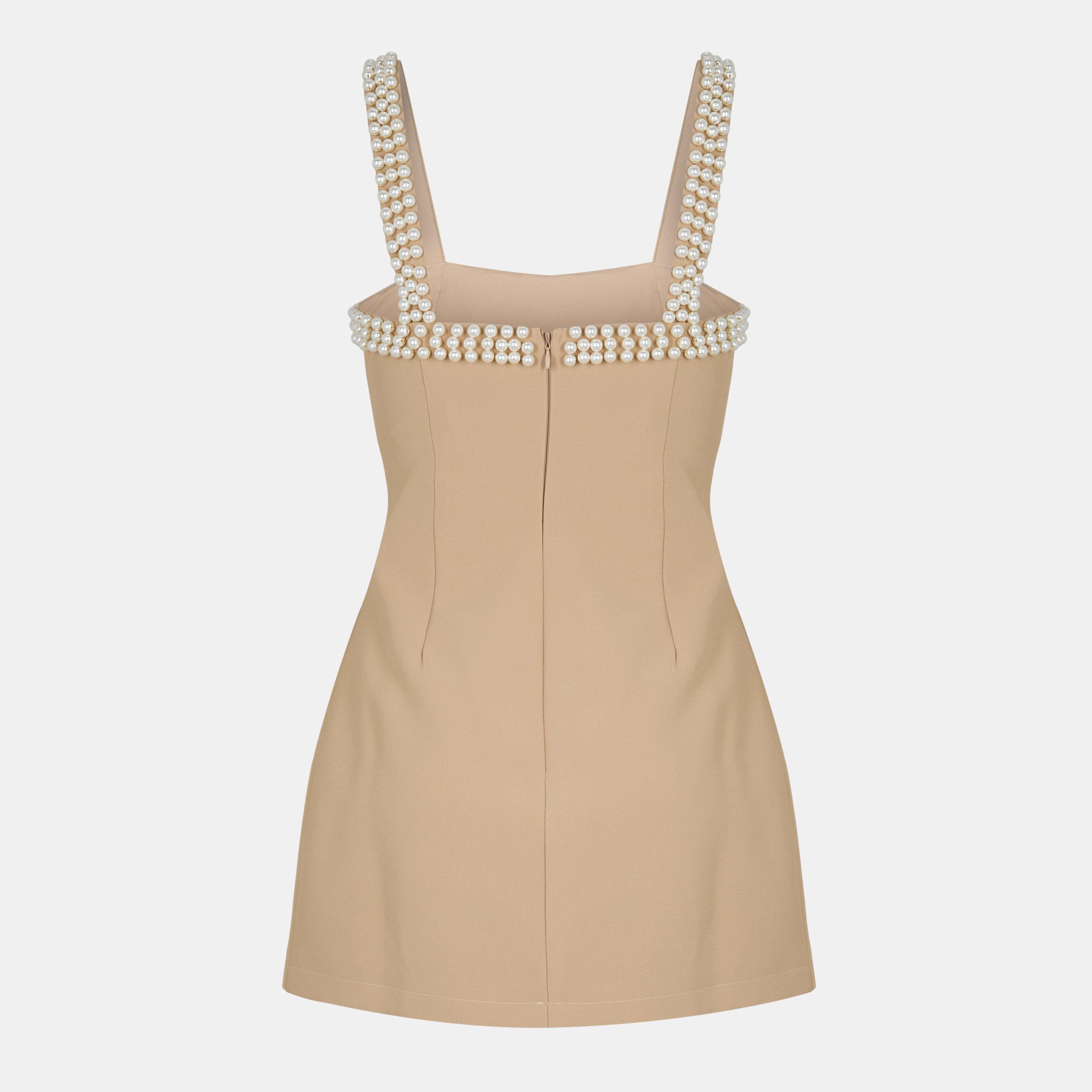 Camel - Odd Muse - The Ultimate Muse Pearl Trim Mini Dress - 2