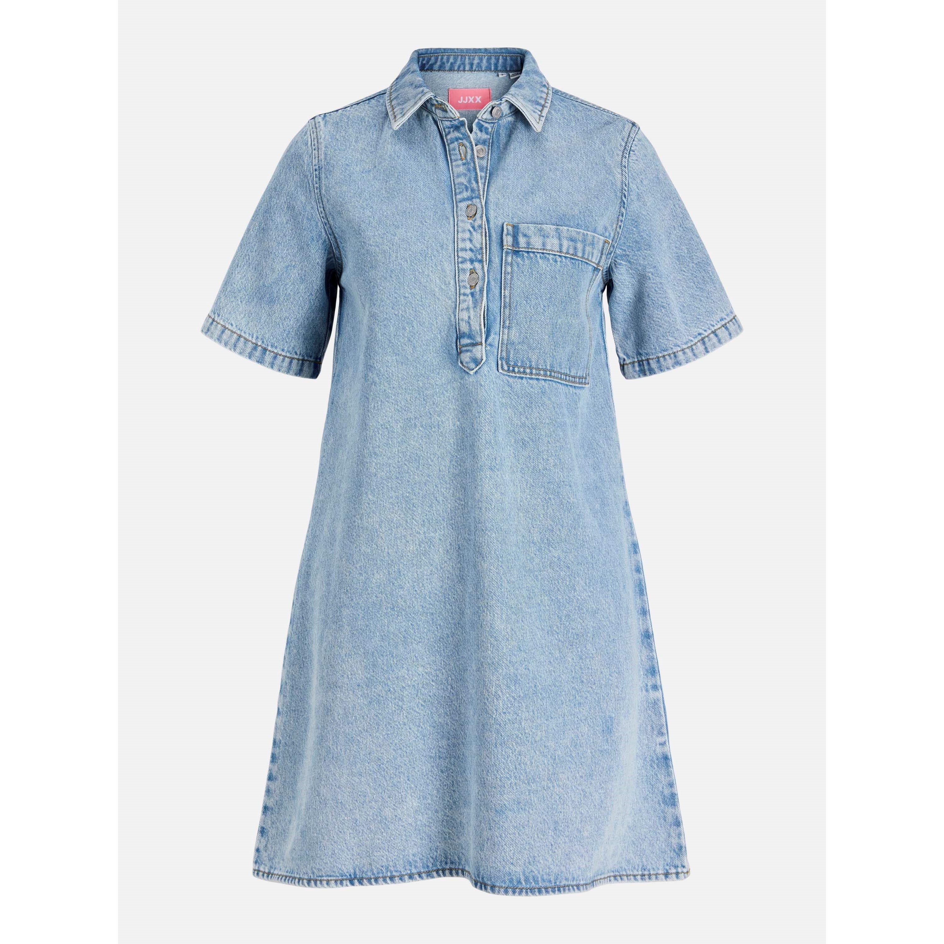 Lt Blue Denim - JJXX - Women's Denim Shirt Dress - 1