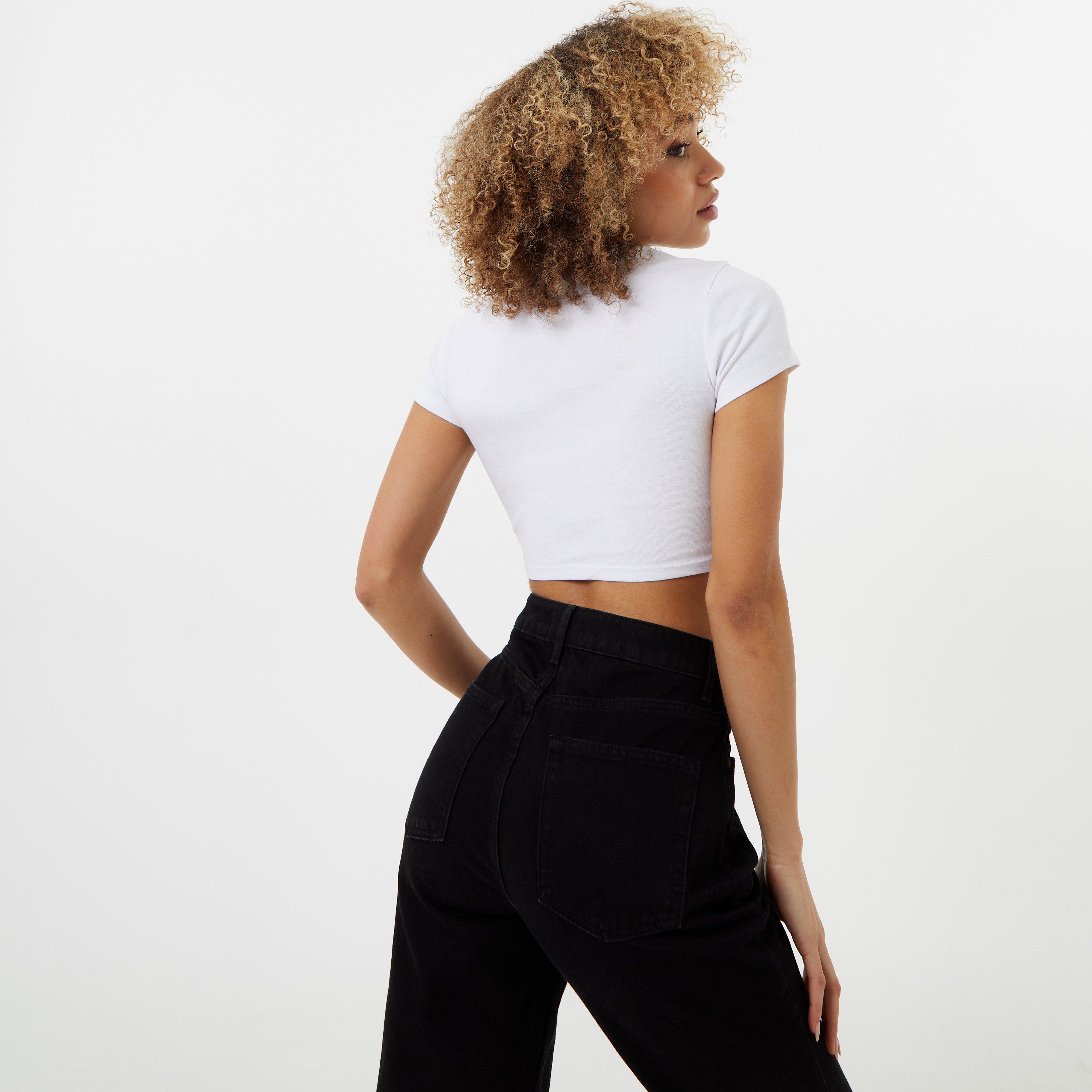 Wit/Zacht Blauw - Jack Wills - Cropped Baby Tee - 2