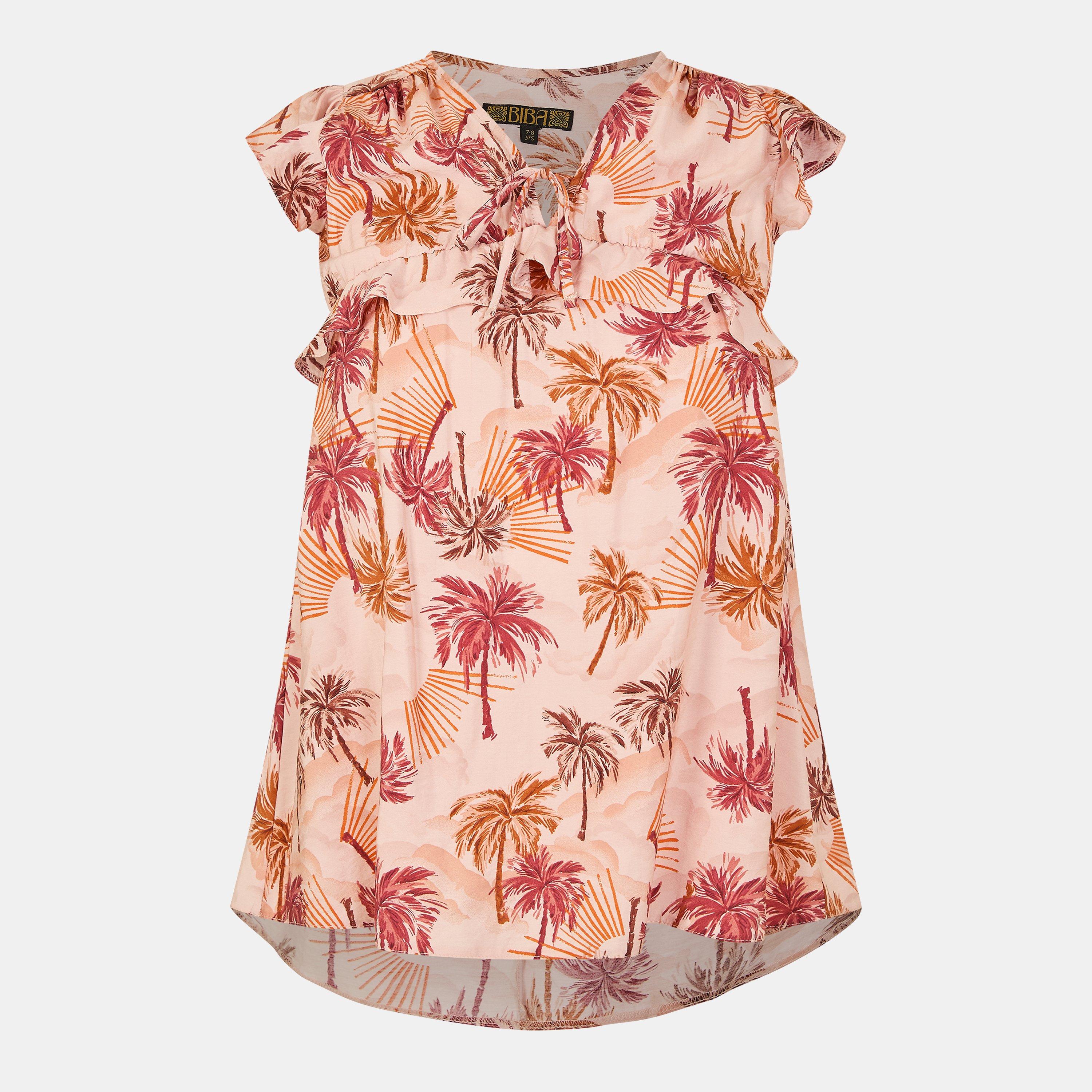 Biba Kids' Summer Skater Dress - Palm tree