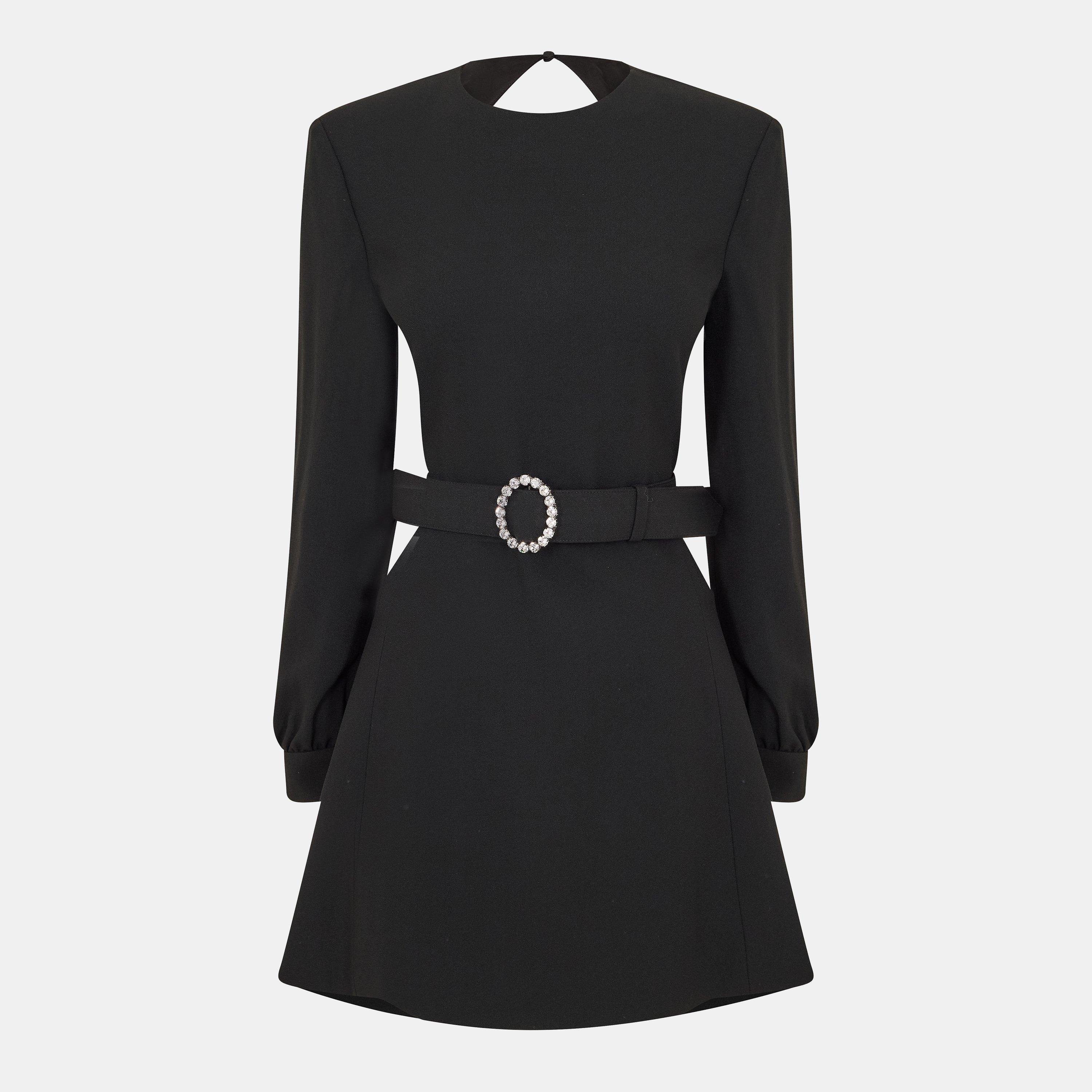 Noir - Saint Laurent - Women's Minimalist Structured Mini Dress - 1