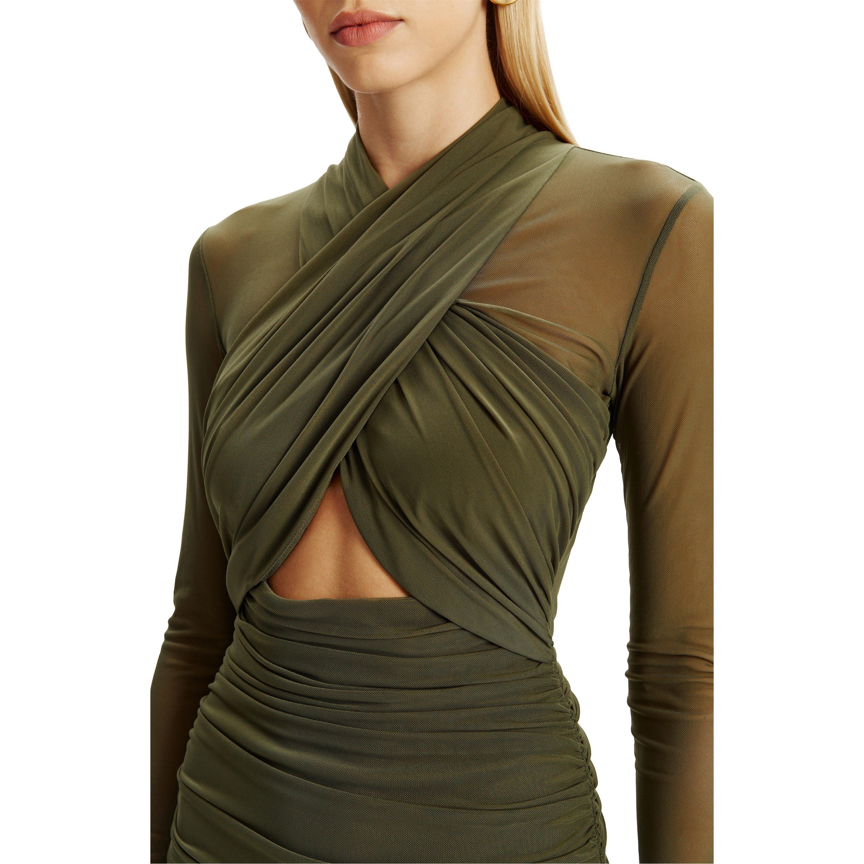 Dark Khaki - Bardot - Women's Aliyah Bodycon Dress - 6