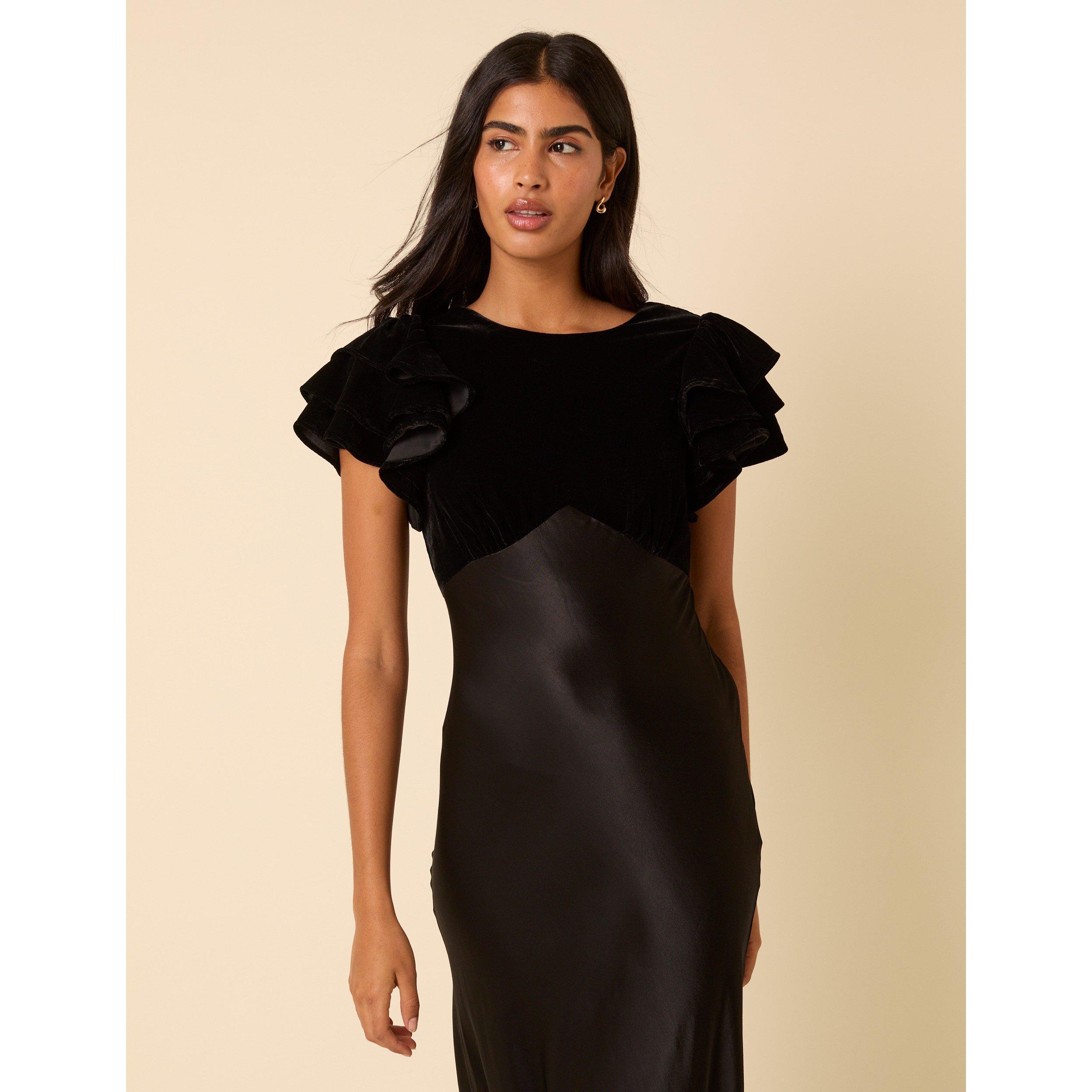 Black - Nobodys Child - NC Lola Velvet Mix Midi Dress - 2