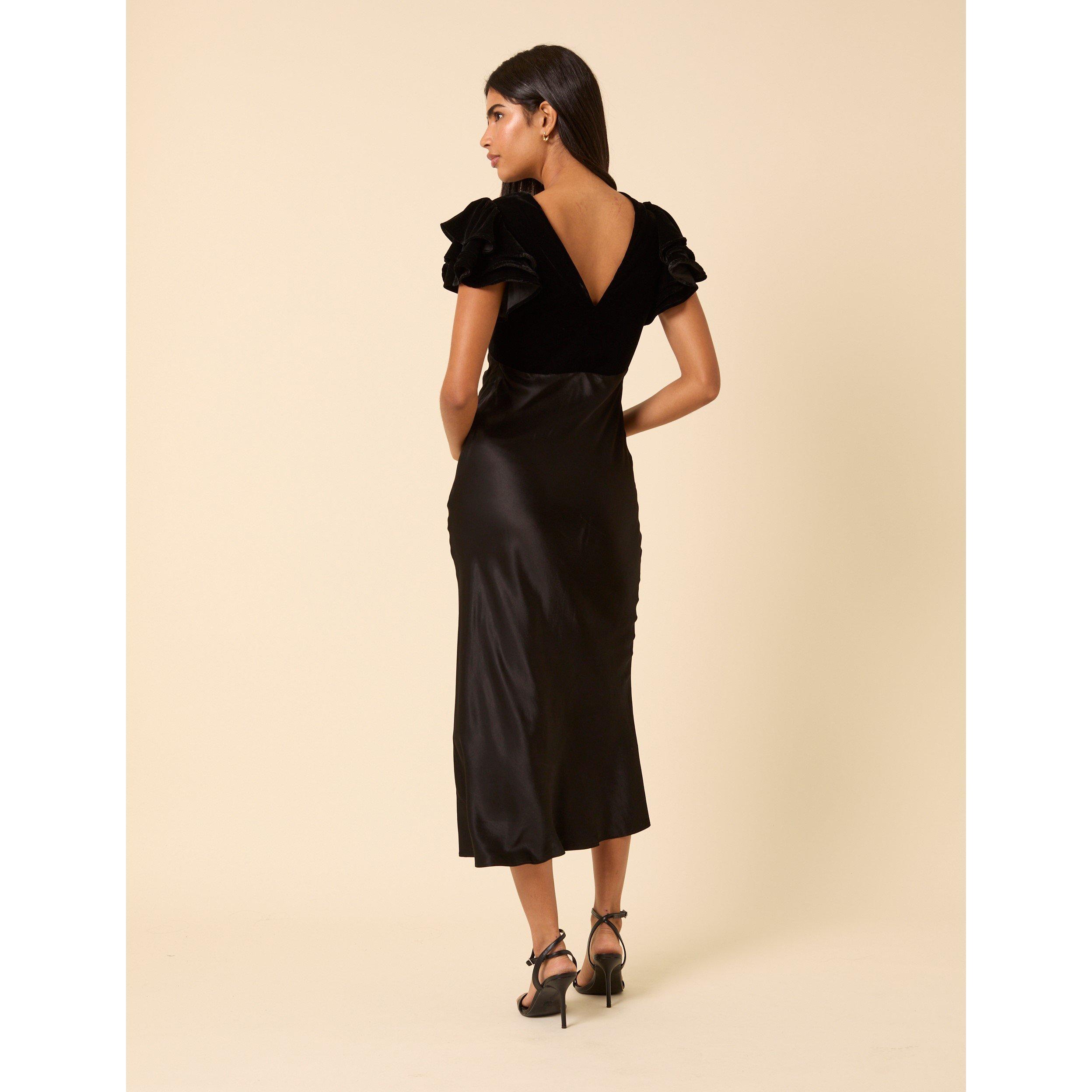 Black - Nobodys Child - NC Lola Velvet Mix Midi Dress - 4