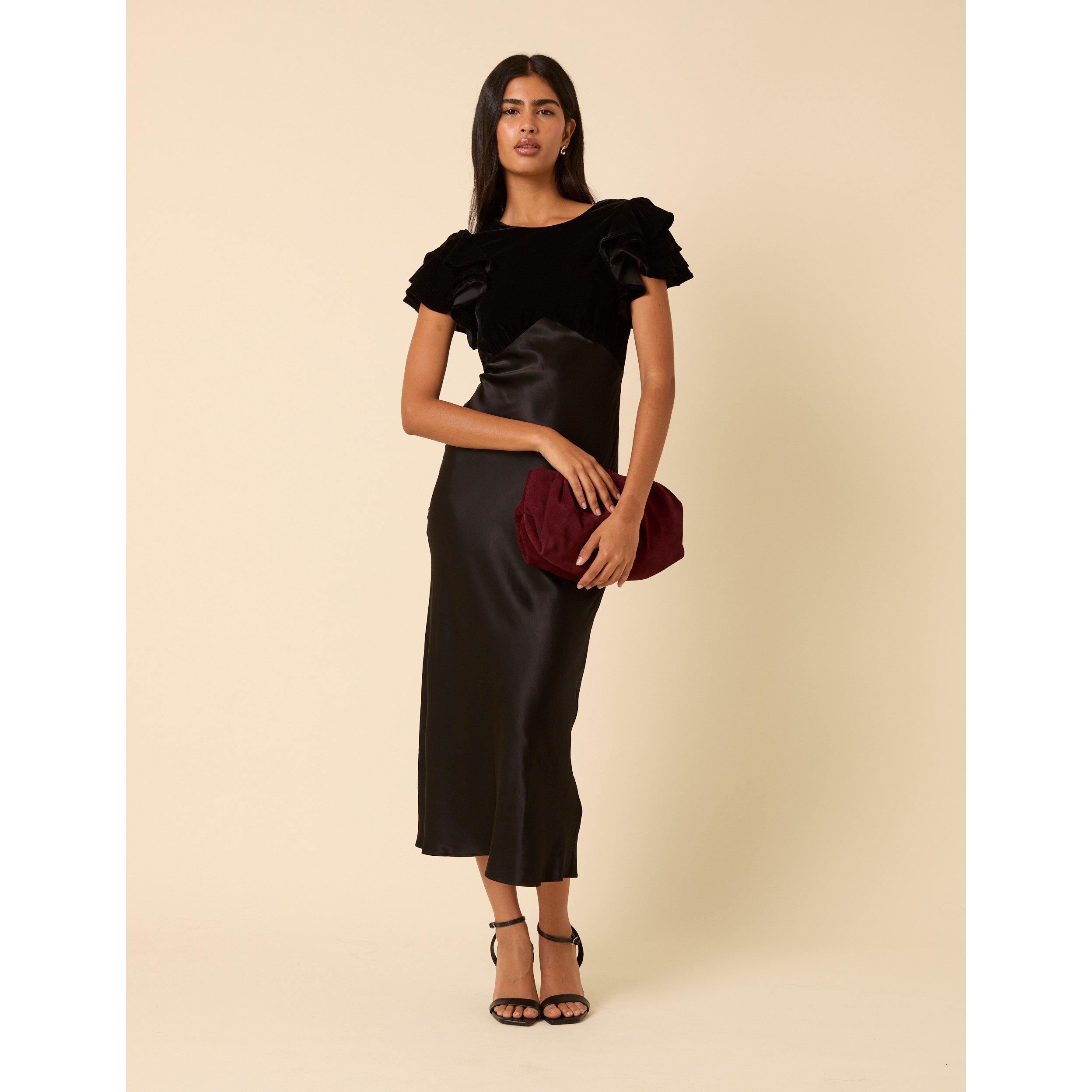 Black - Nobodys Child - NC Lola Velvet Mix Midi Dress - 5