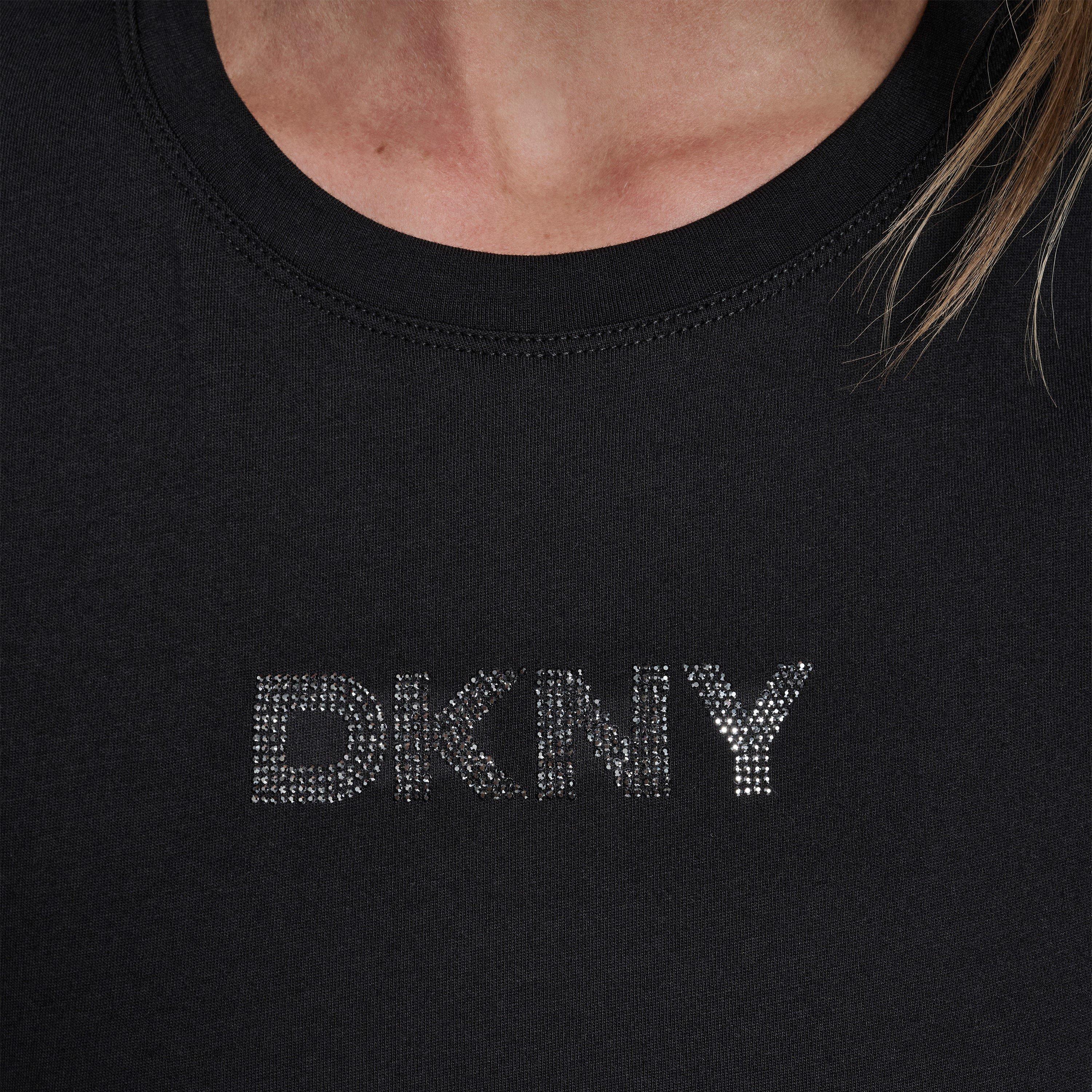 Black - DKNY - DKNY Dmt Logo Tee Ld00 - 5