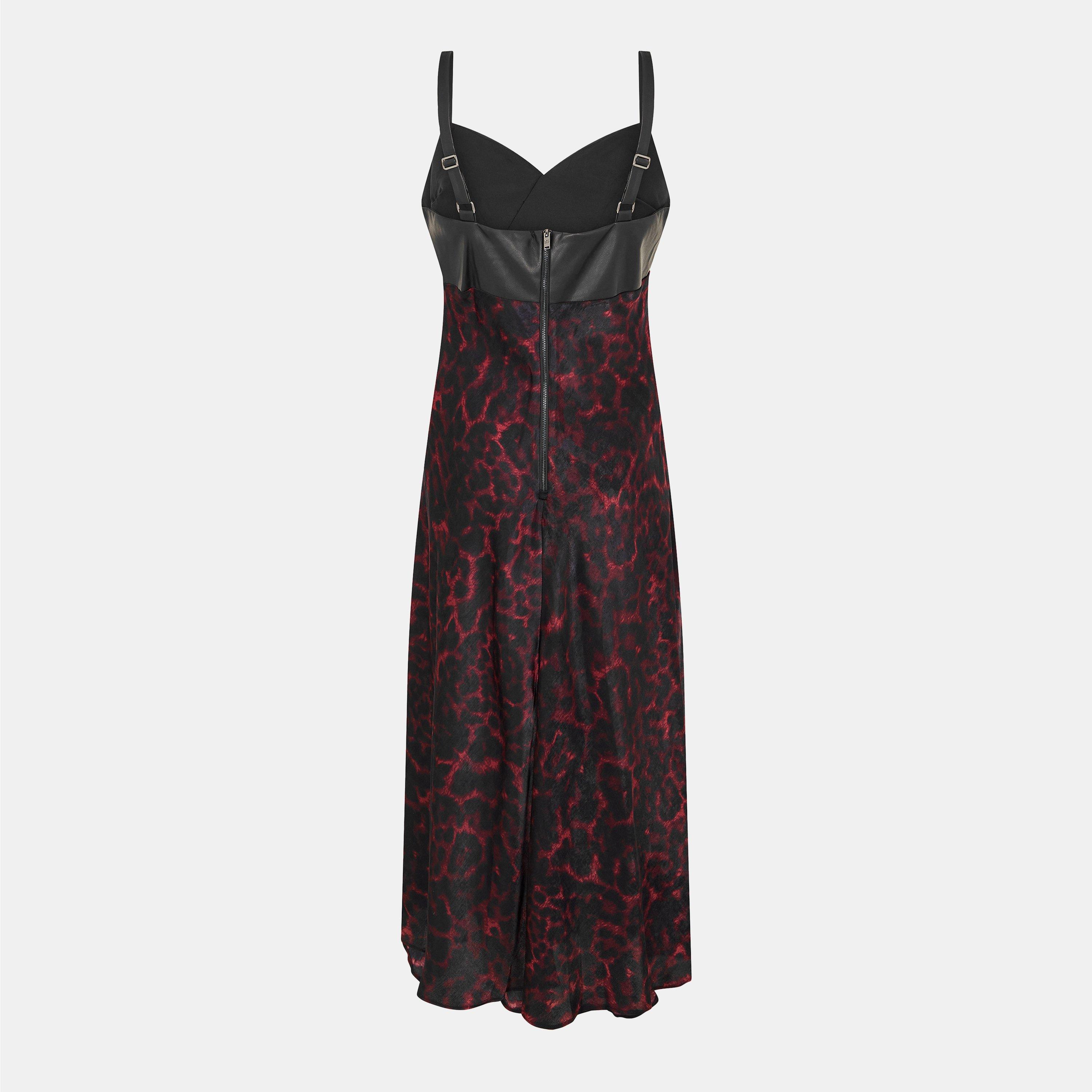 Merlot Cheetah - DKNY - Women's Mix A Line Dress - 2