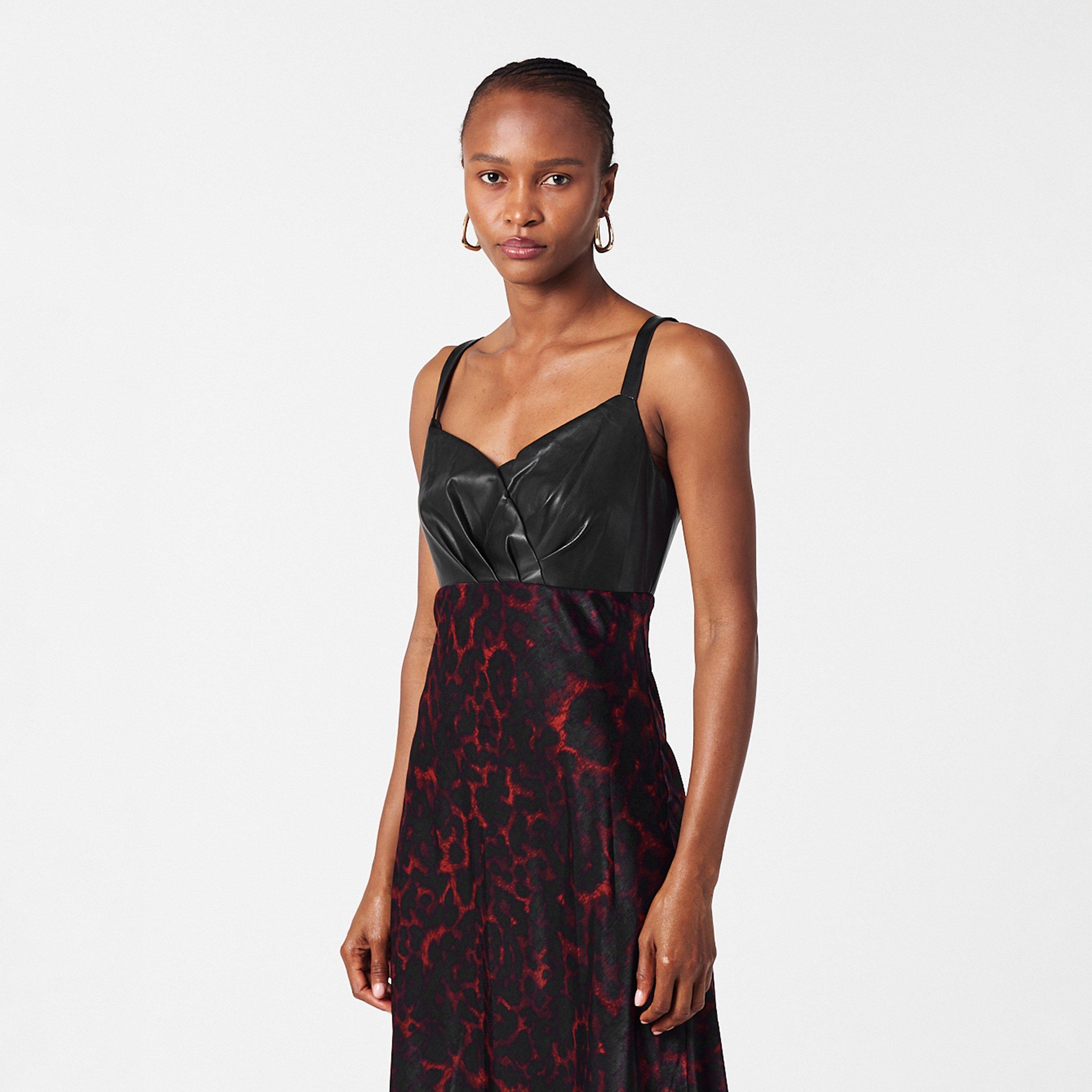 Merlot Cheetah - DKNY - Women's Mix A Line Dress - 3