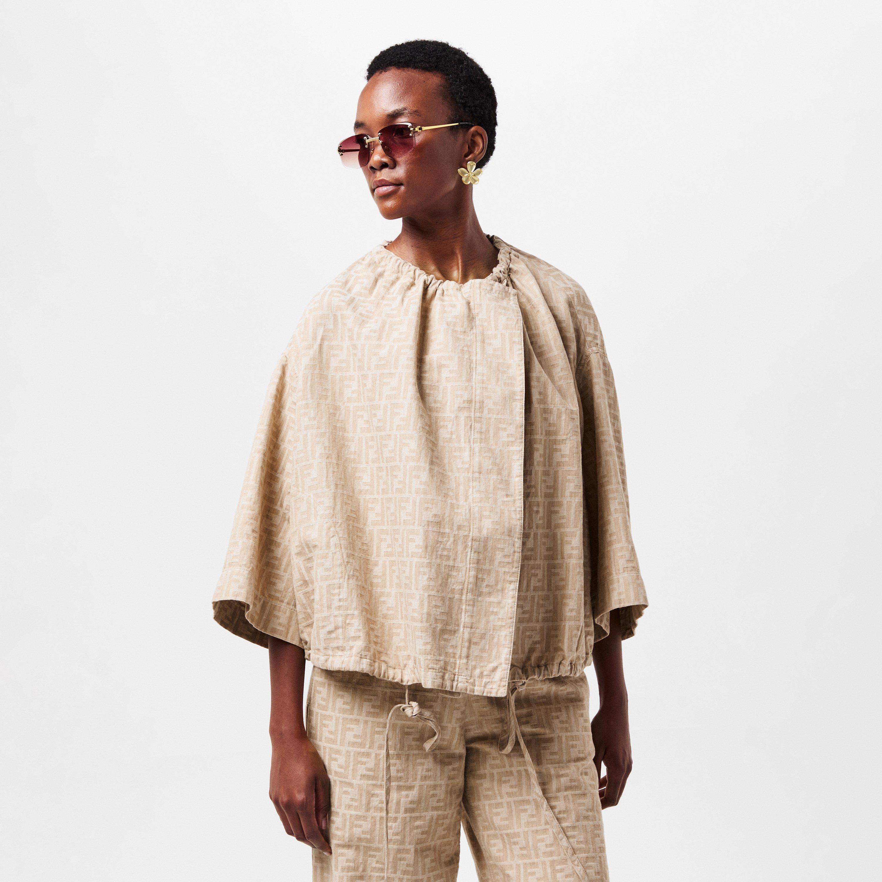 Raffia - Fendi - Women's Short-Sleeve Patterned Shirt - 3