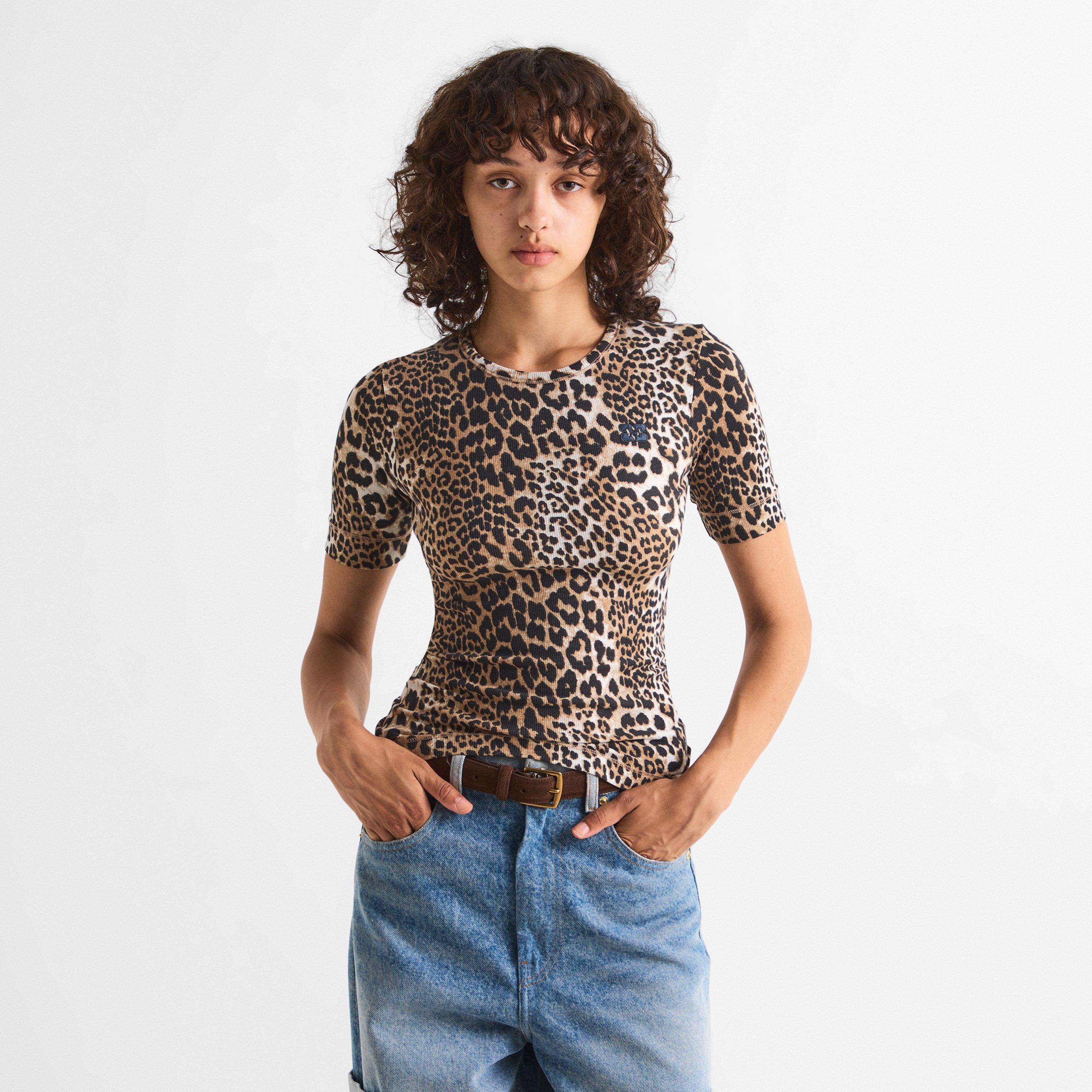 Multi - Ganni - Women's Rib Short T-Shirt - 3