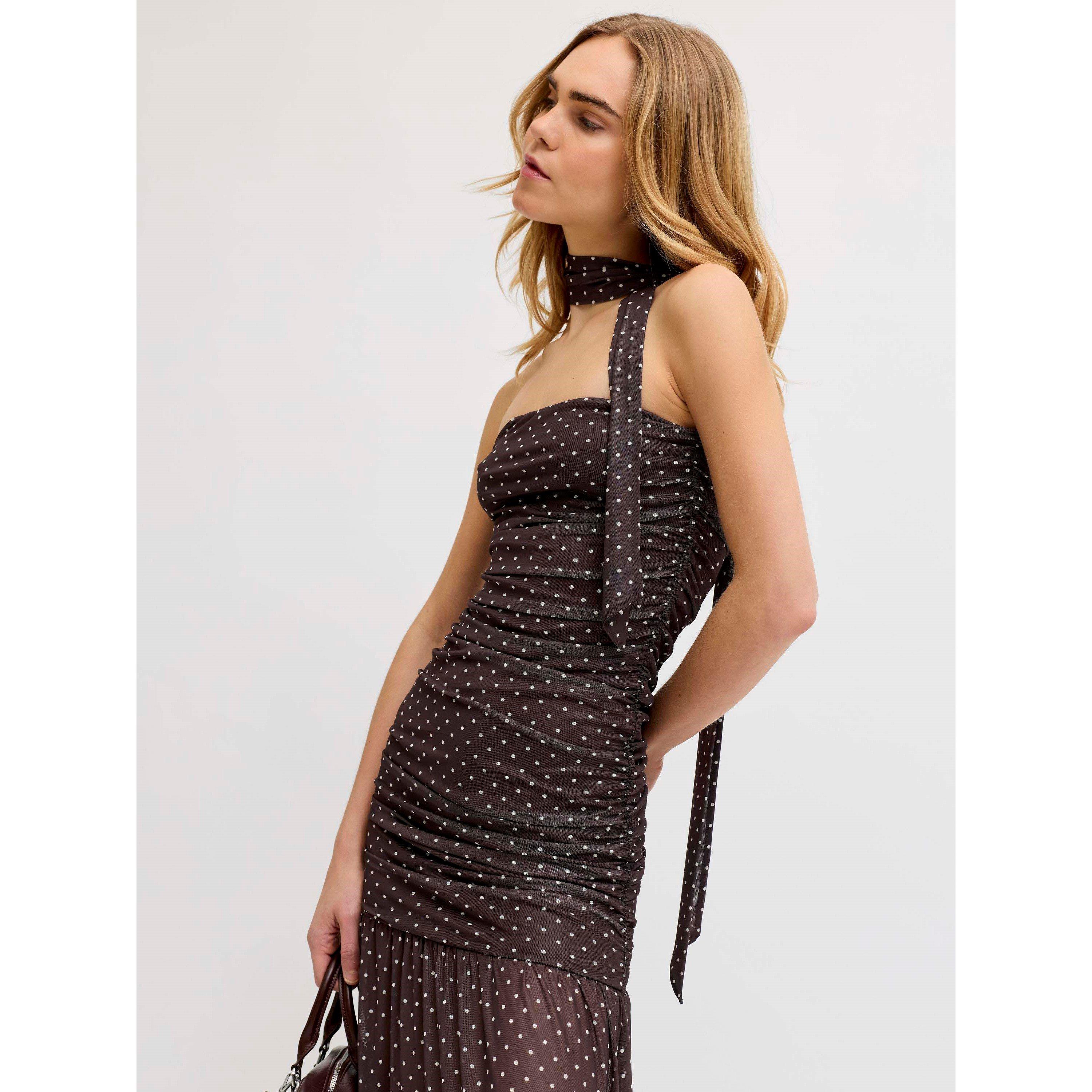 Seal Brown Dot - JJXX - JJXX Mesh Scarf Dres Ld62 - 7
