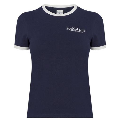 SoulCal Embroidered Ringer T Shirt Womens