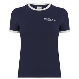 SoulCal Embroidered Ringer T Shirt Womens