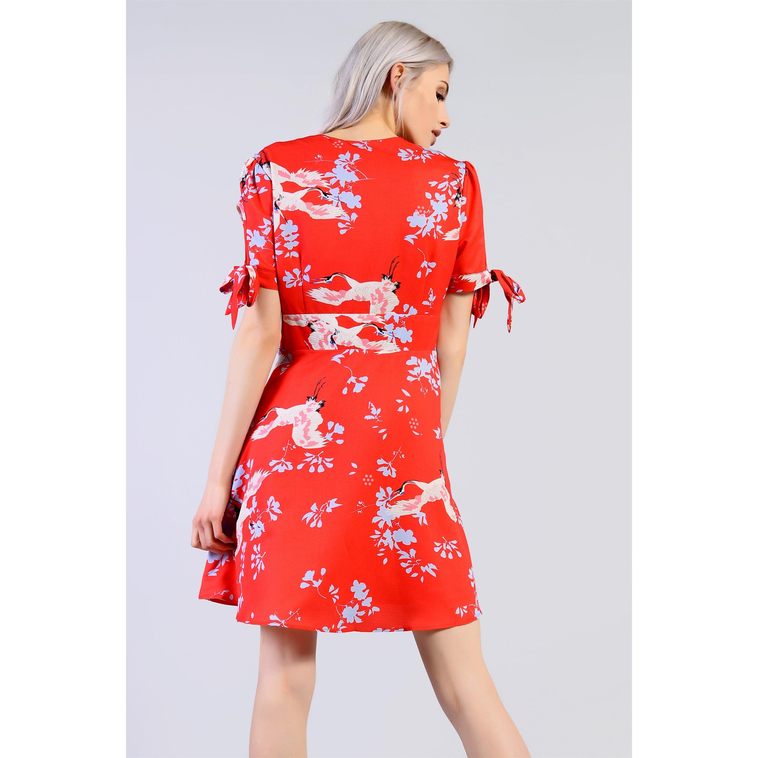 Rood - Glamorous - Floral Print Skater Mini Dress - 2