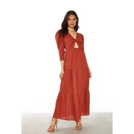 Glamorous Rust Long Sleeve Midi Dress